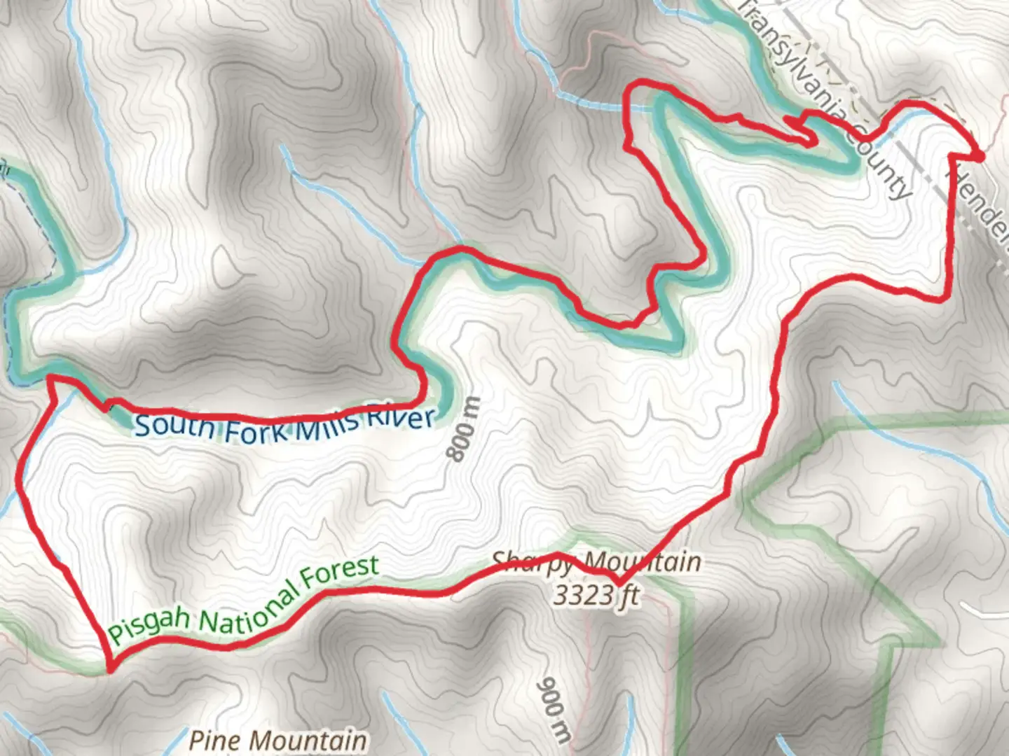 An image depicting the trail Sharpy Mountain Loop and its surrounding area.
