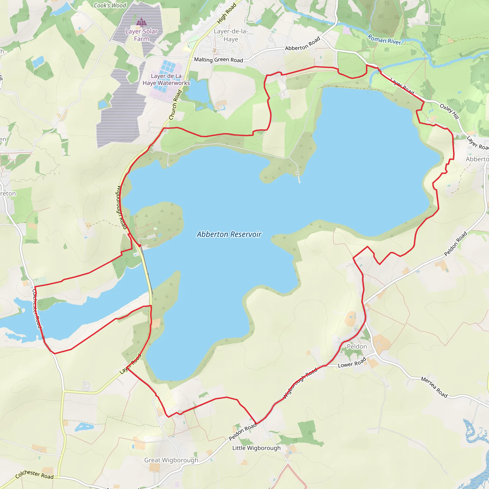 Abberton Reservoir Circular Walk mobile static map