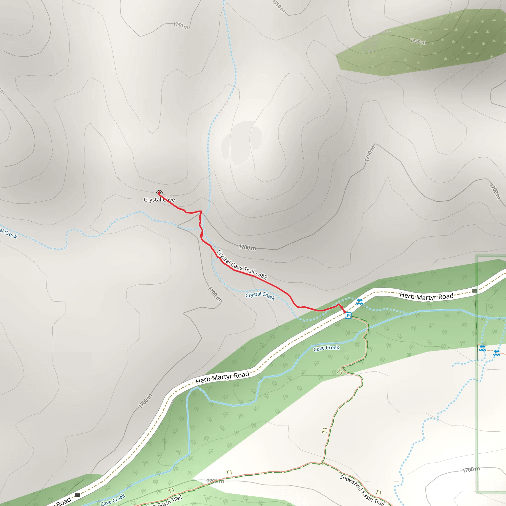 Crystal Cave Trail mobile static map