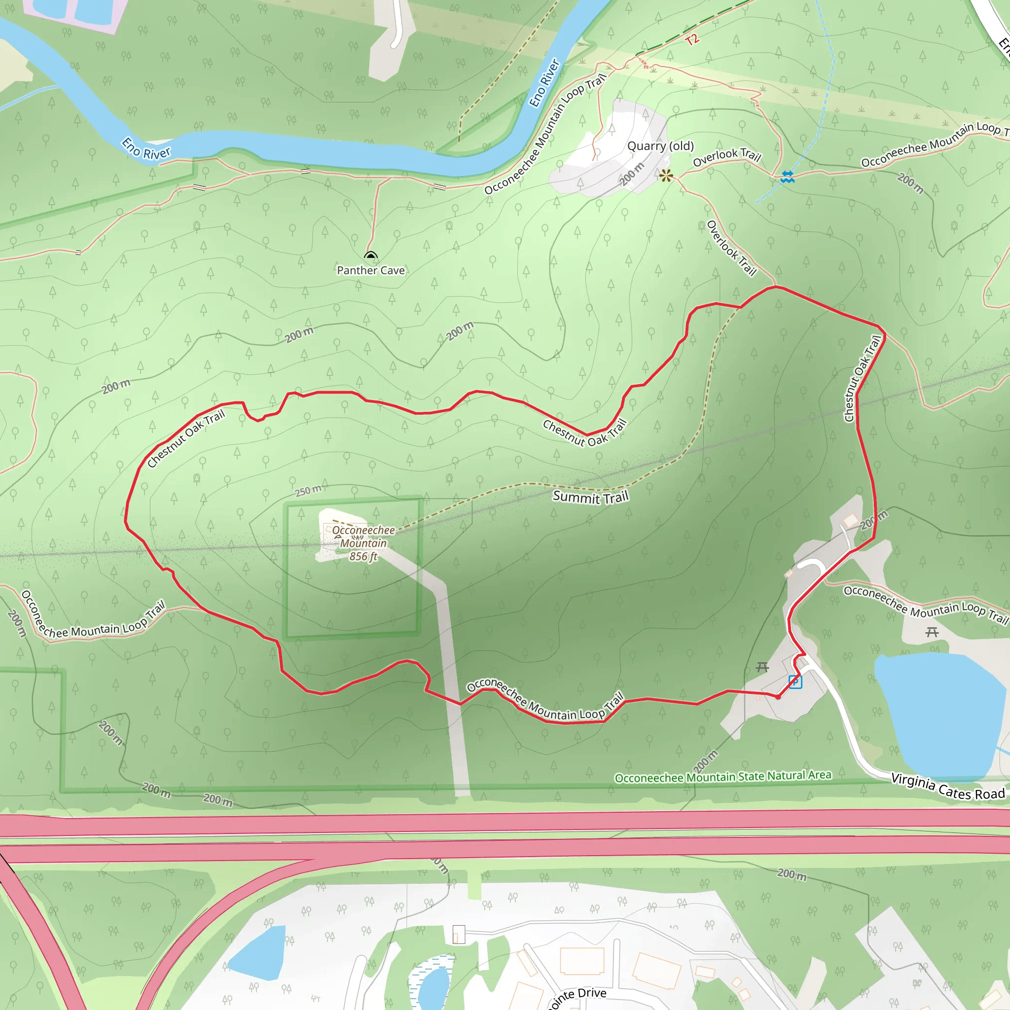 Chestnut Oak Trail mobile static map