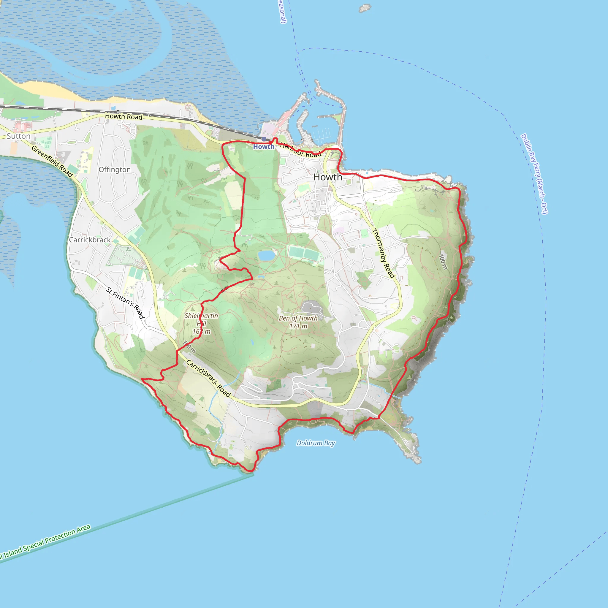 Howth Bog of Frogs Loop mobile static map