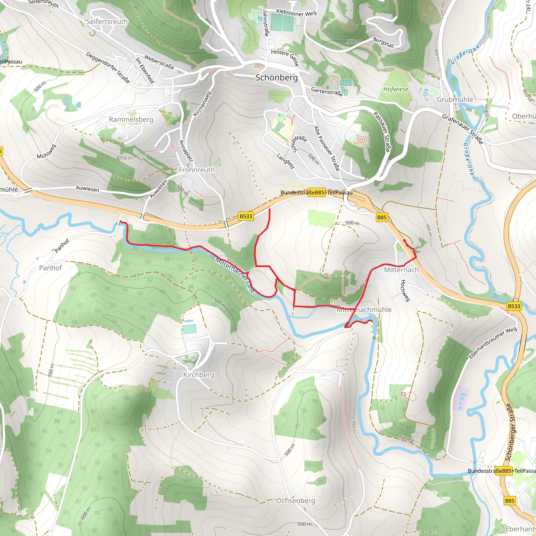 Gefühlsweg Out and Back mobile static map