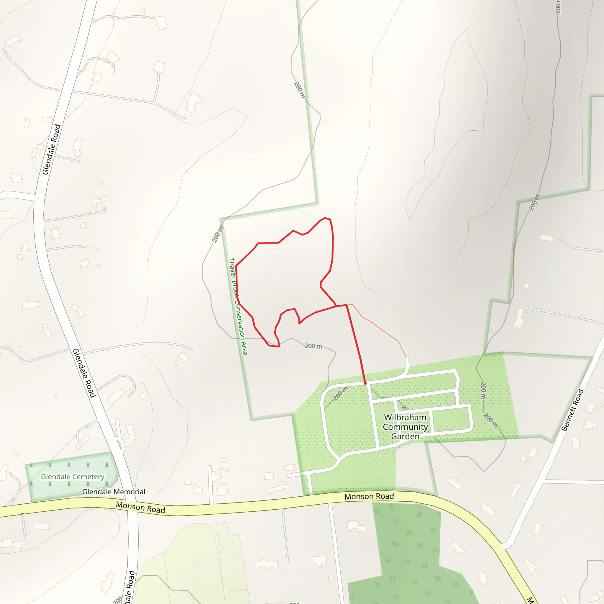 Wilbraham Community Garden Loop Trail mobile static map