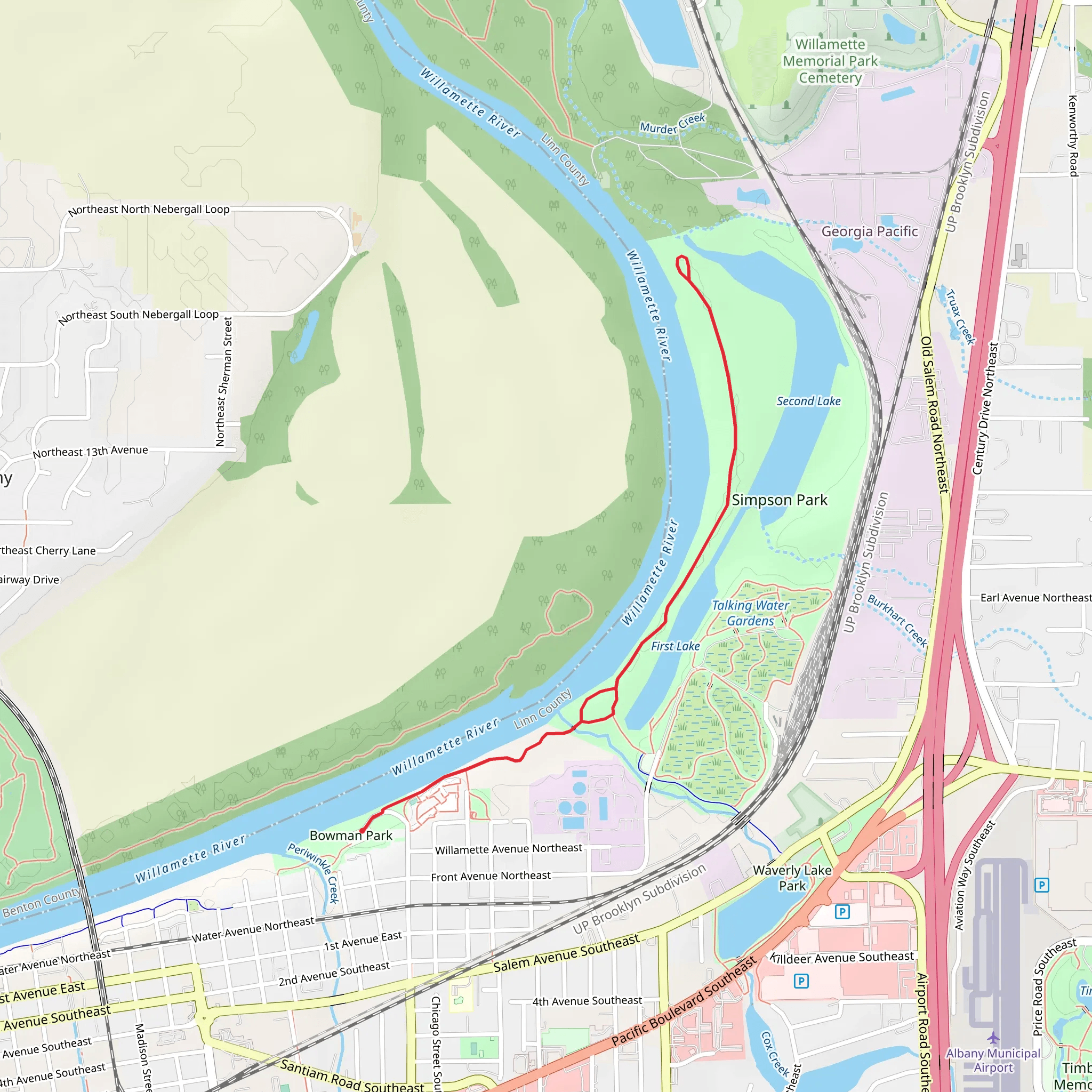 First and Second Lakes - Simpson Park mobile static map