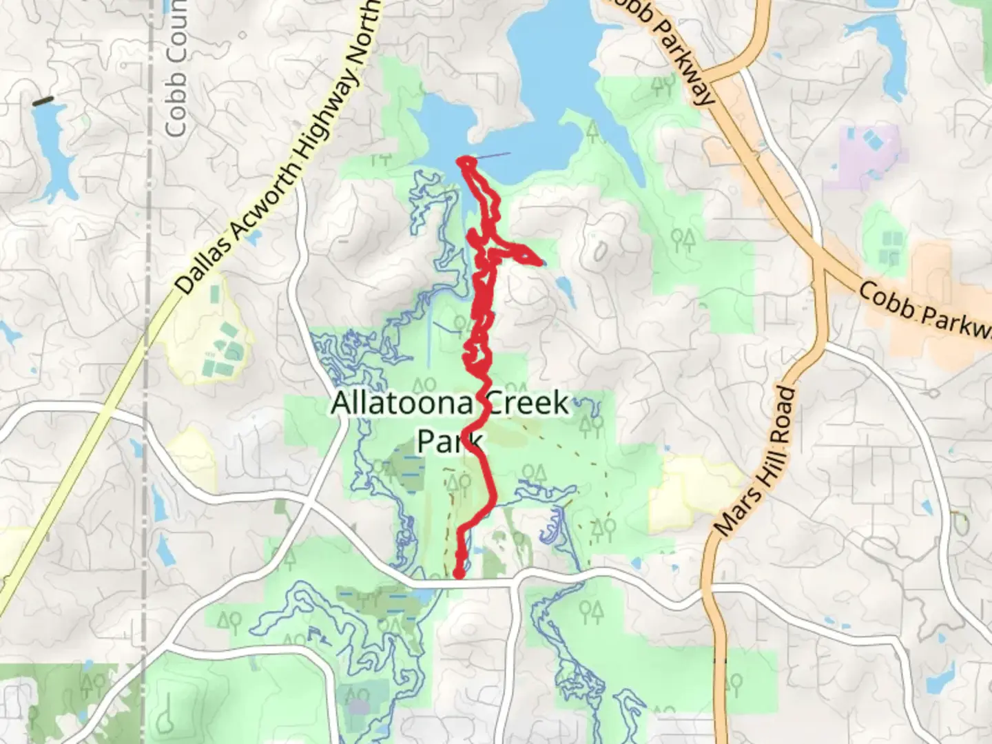 An image depicting the trail Driftwood Loop and its surrounding area.