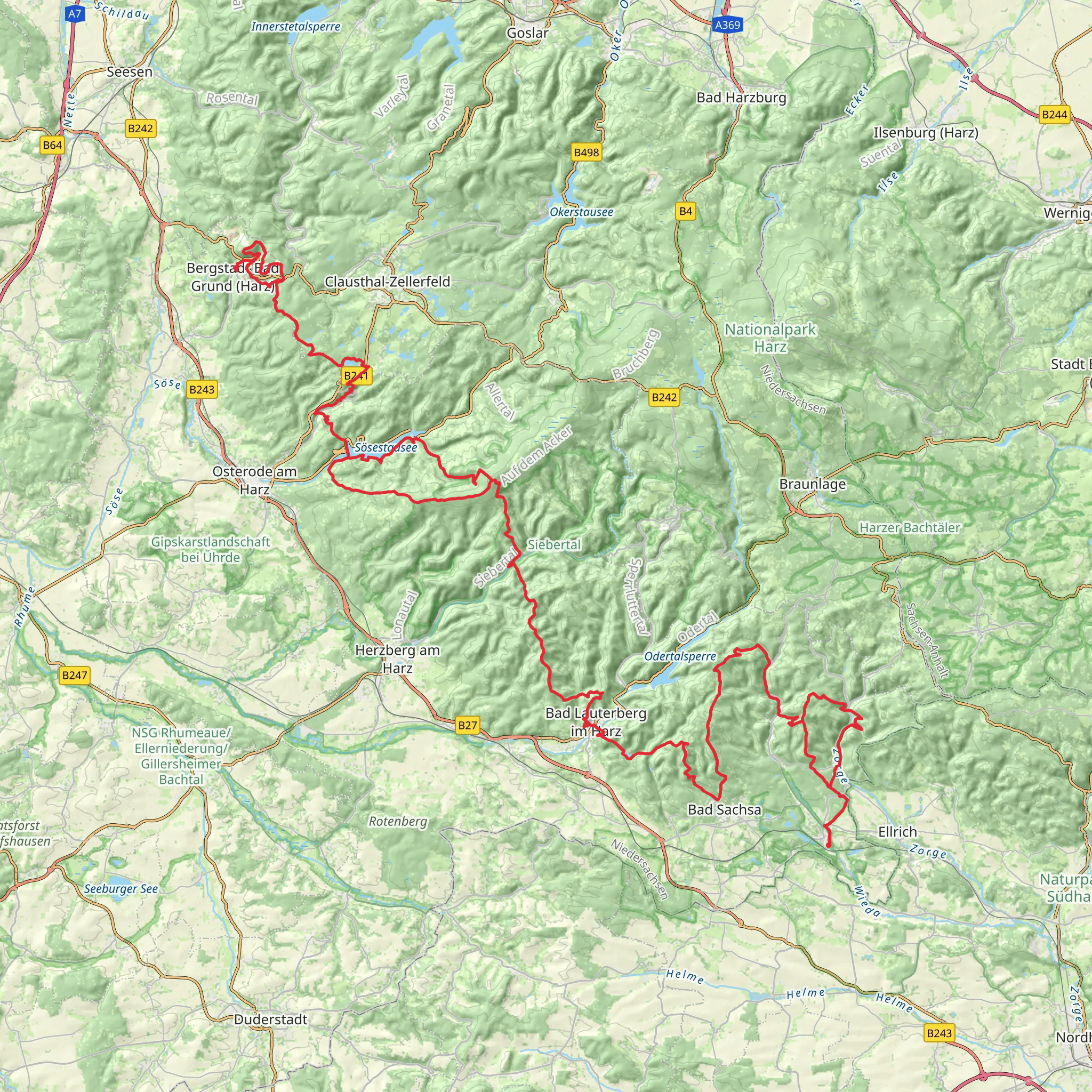 Harzer Baudensteig mobile static map