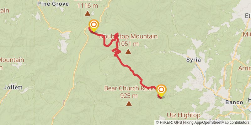 Rapidan Road Trail stage 2 Map