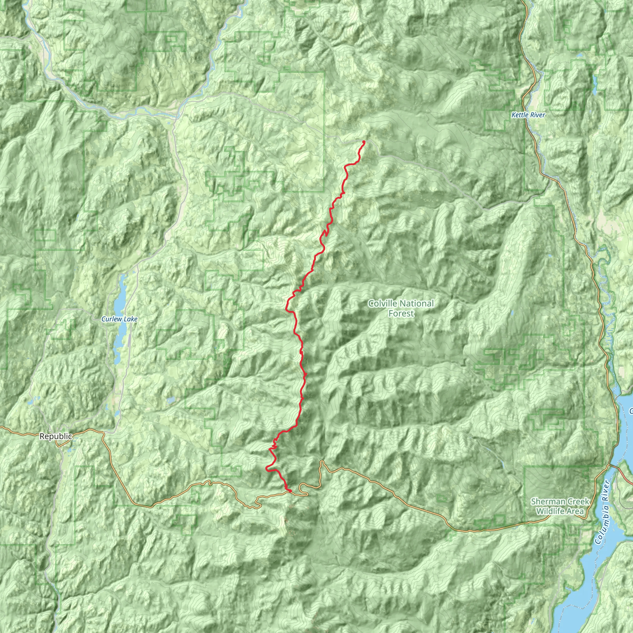 Kettle Crest North Trail mobile static map