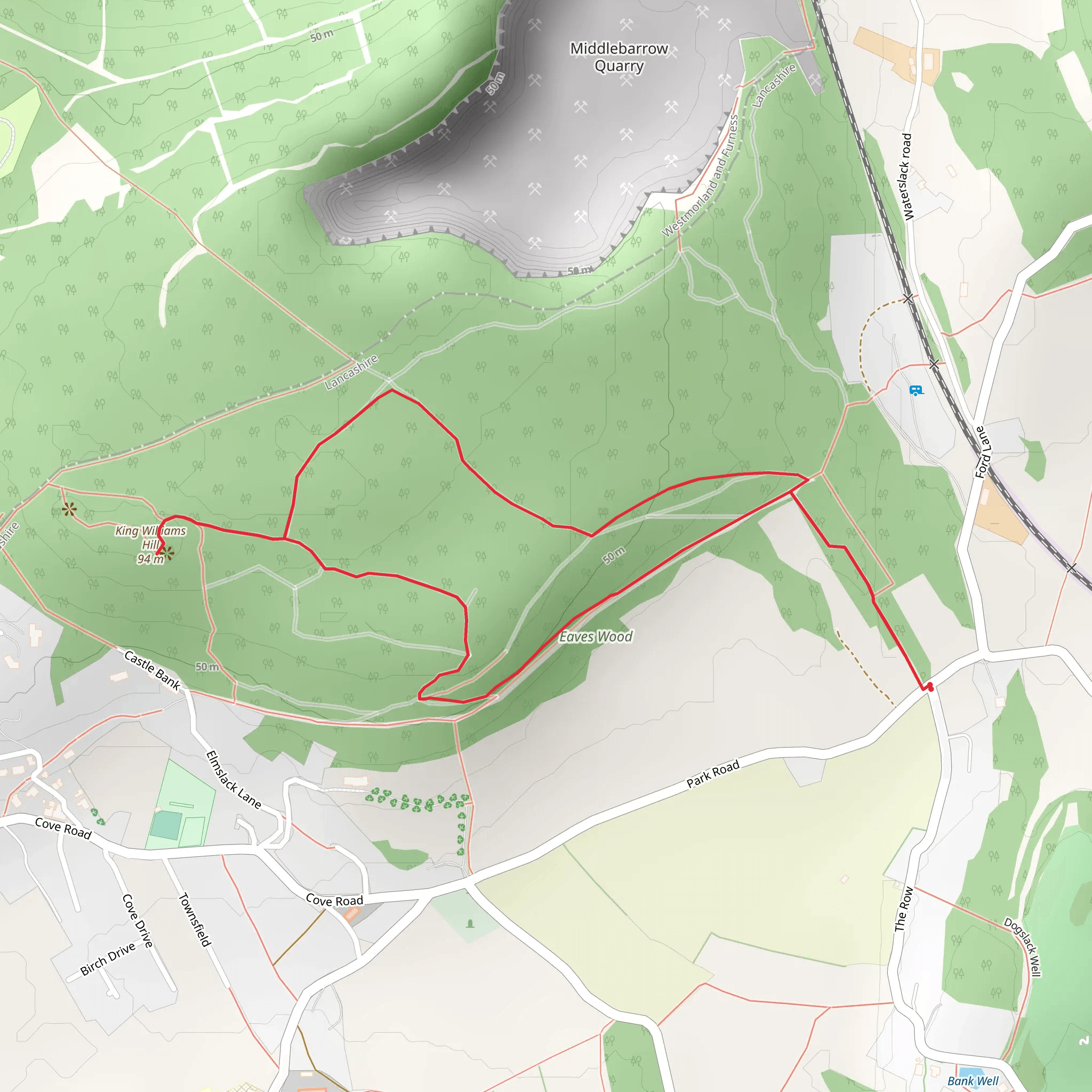 Eaves Wood Circular Walk mobile static map
