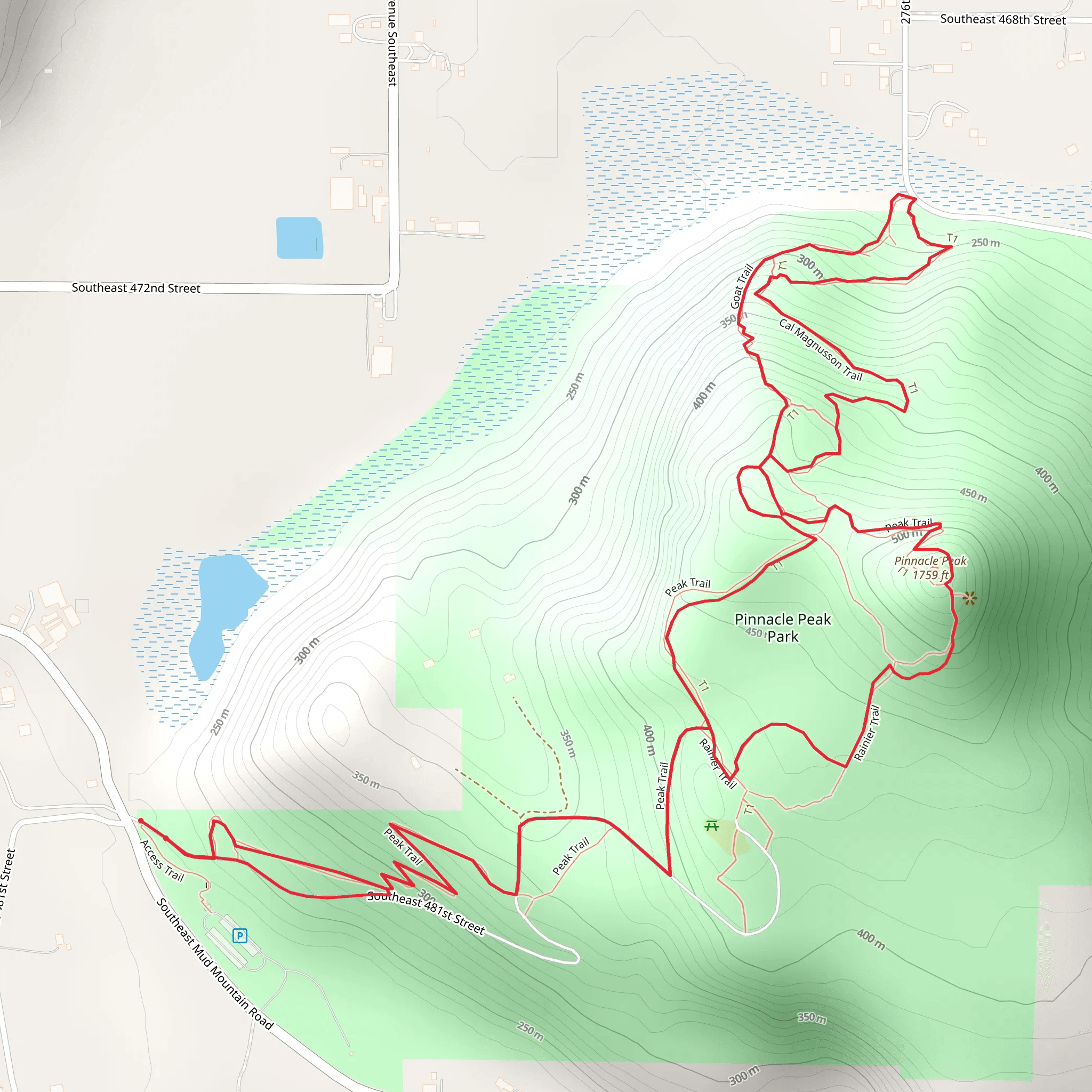 Pinnacle Peak and Pinnacle Peak Park Loop mobile static map