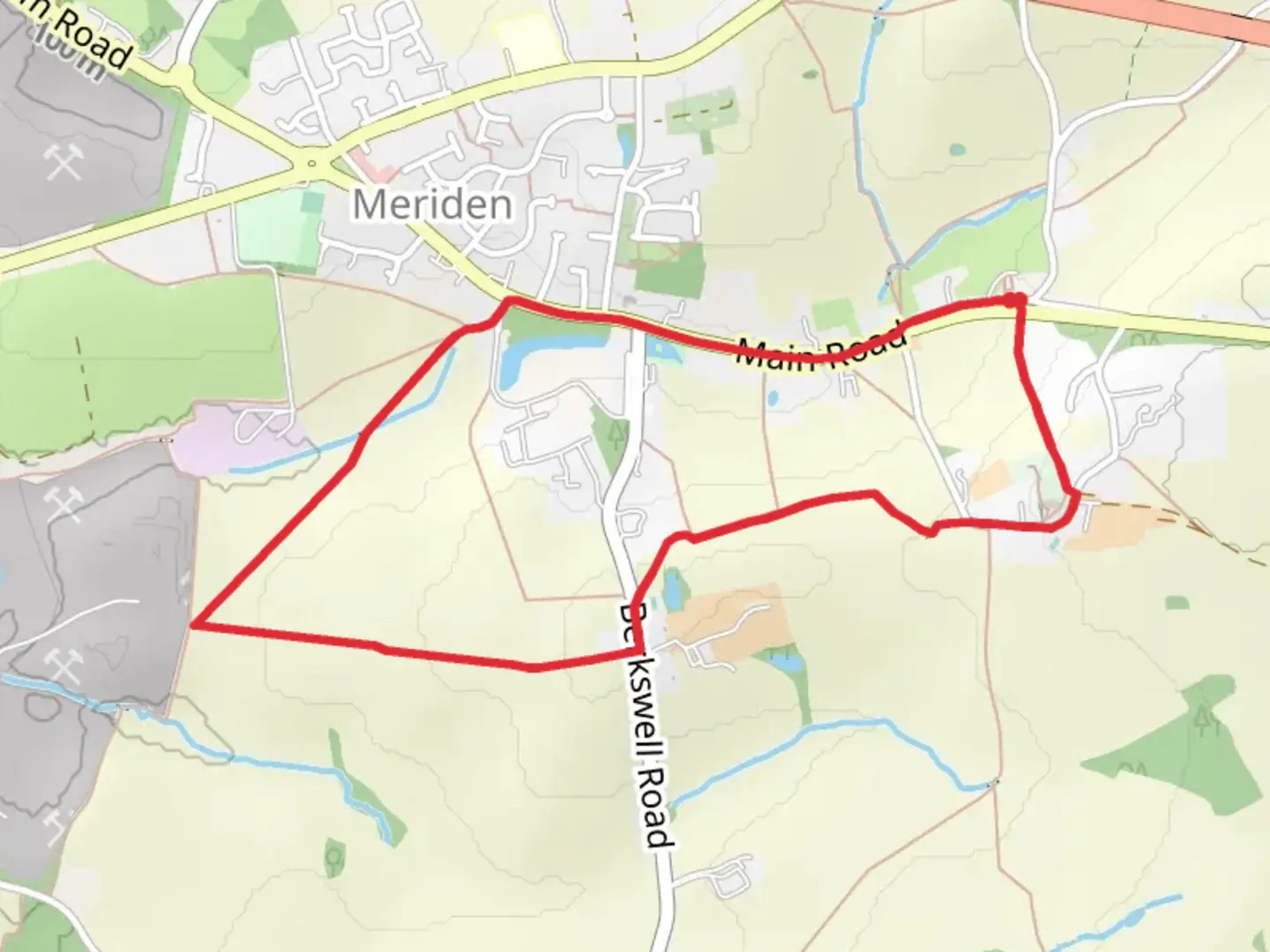 An image depicting the trail Meriden Loop Walk and its surrounding area.