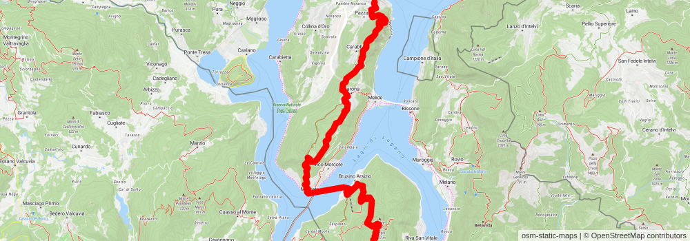 Sentiero Lago di Lugano stage 8 Map