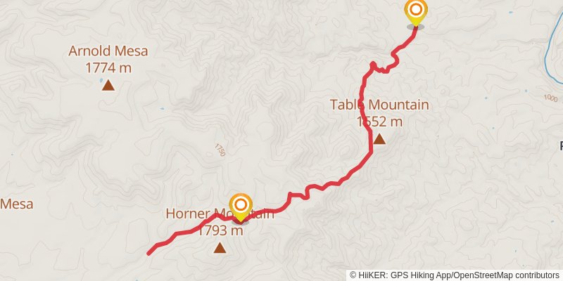 Chasm Creek Trail stage 2 Map