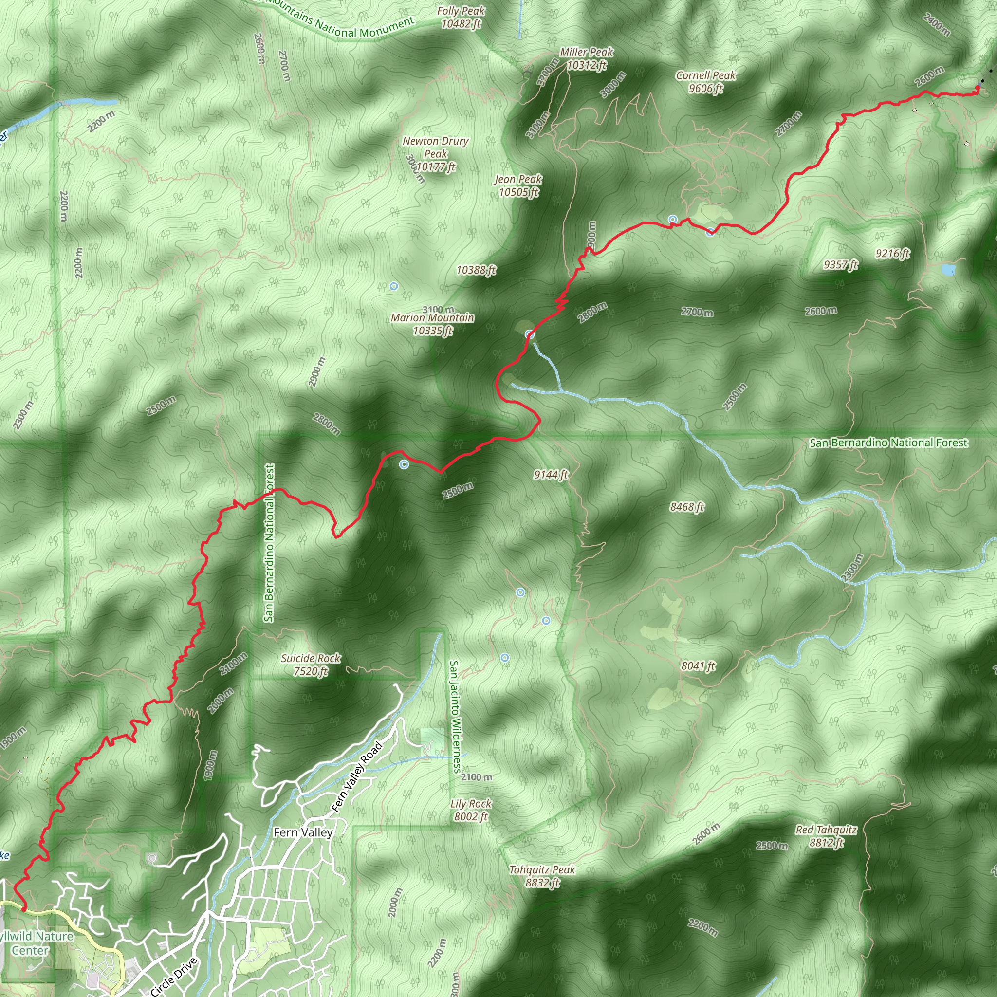 Round Valley, Wellman DIvide and Deer Springs Trail mobile static map