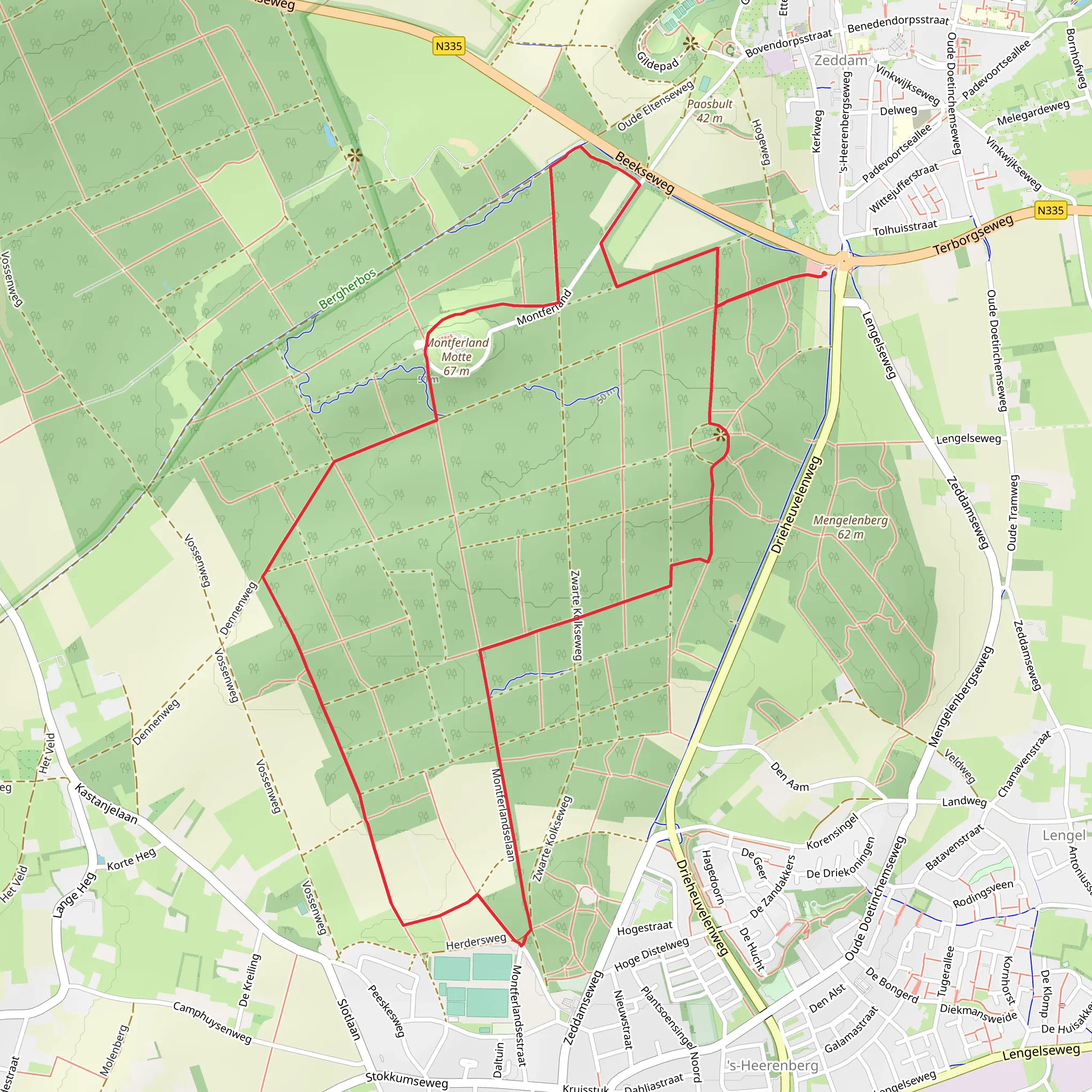 Landgoed Montferland and Galgenberg Loop mobile static map