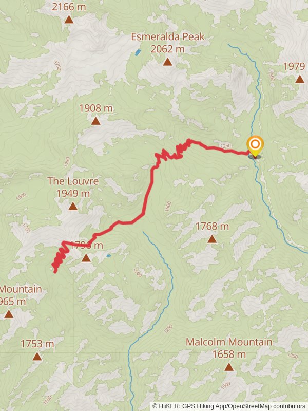 Skookum Basin Trail via Boulder De Roux Trail mobile static map