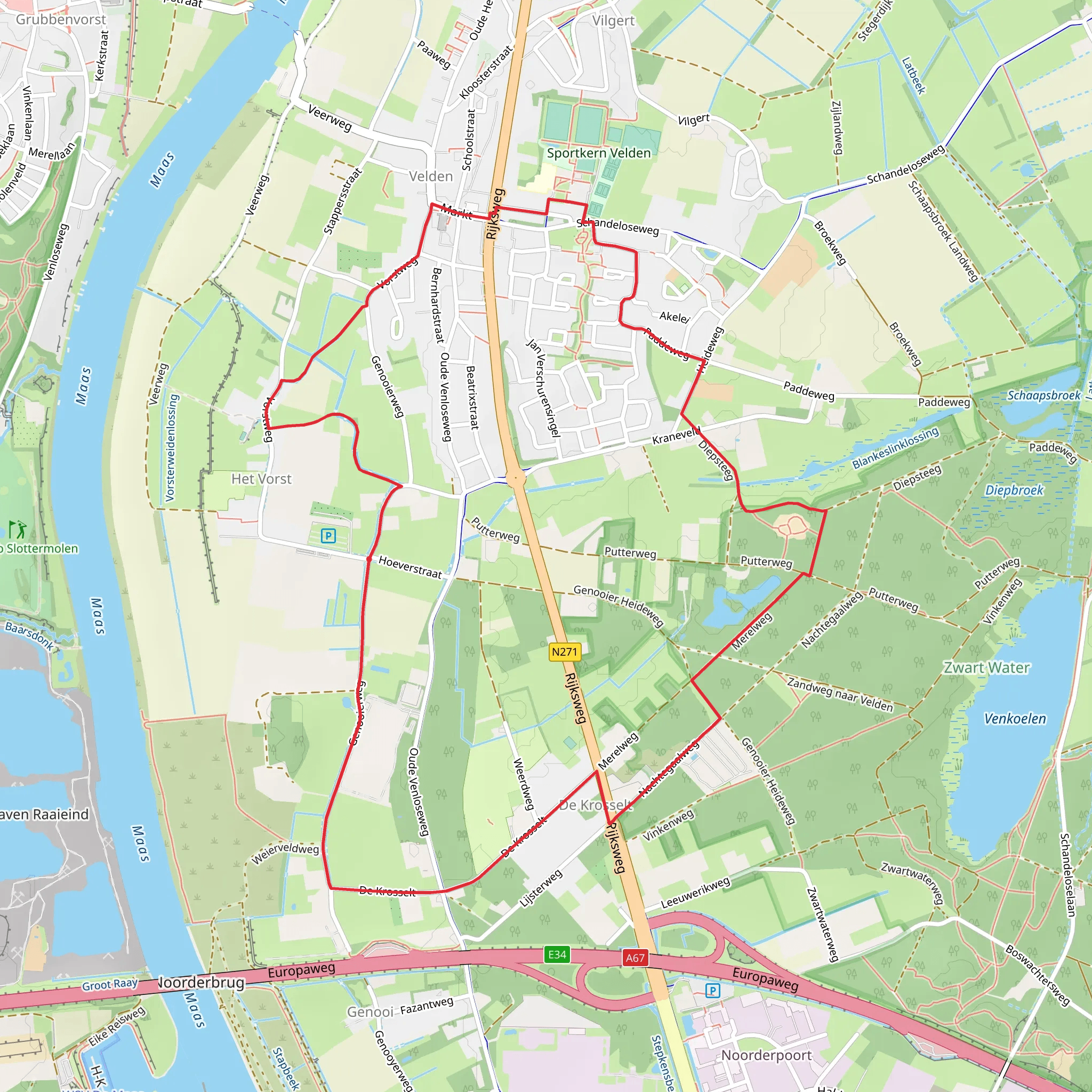 Het Vorst and De Krosselt Loop mobile static map