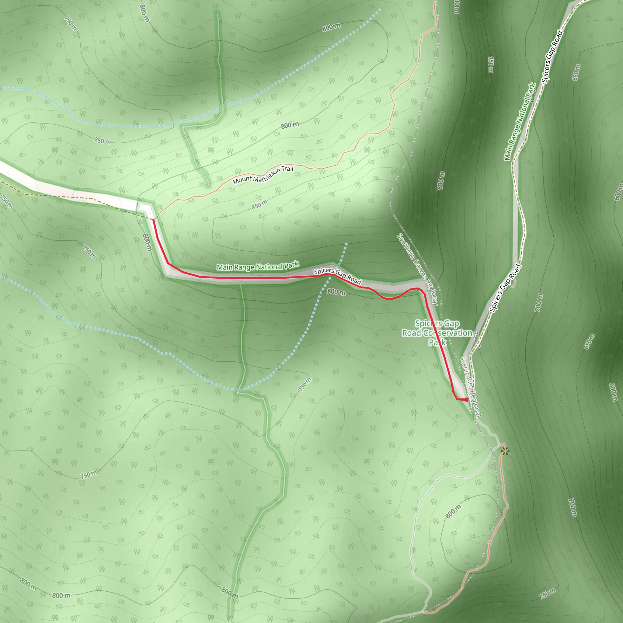 Heritage Trail - Spicers Gap mobile static map