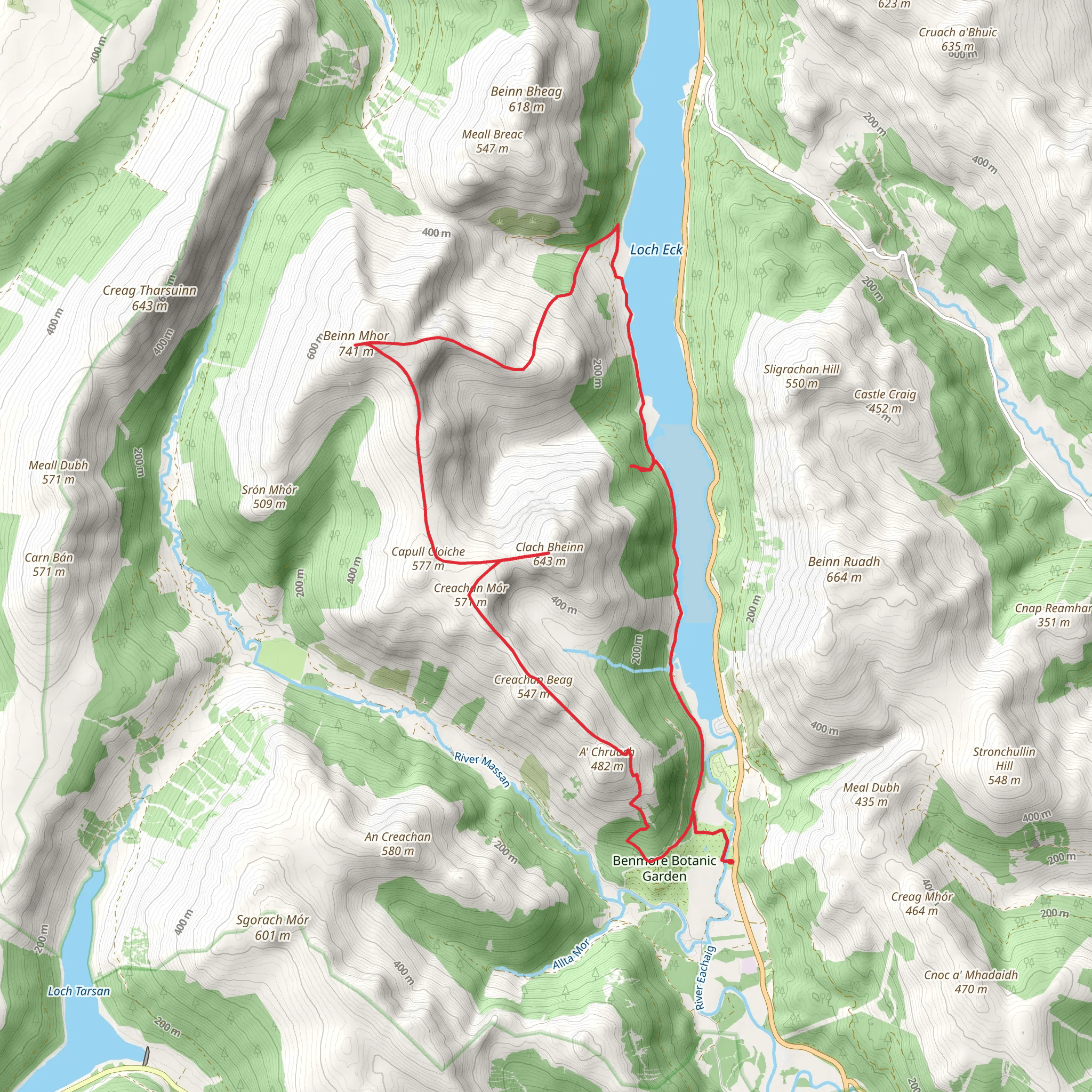 Beinn Mhòr and Loch Esk Loop Trail mobile static map