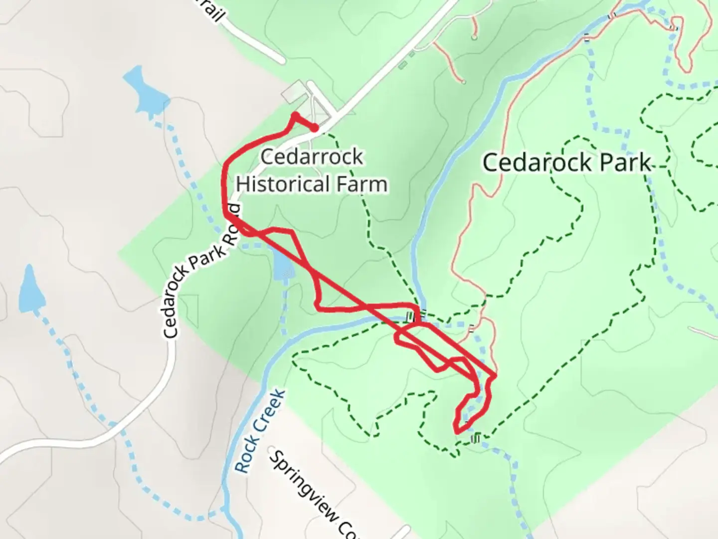 An image depicting the trail Spoon Branch Loop Trail and its surrounding area.