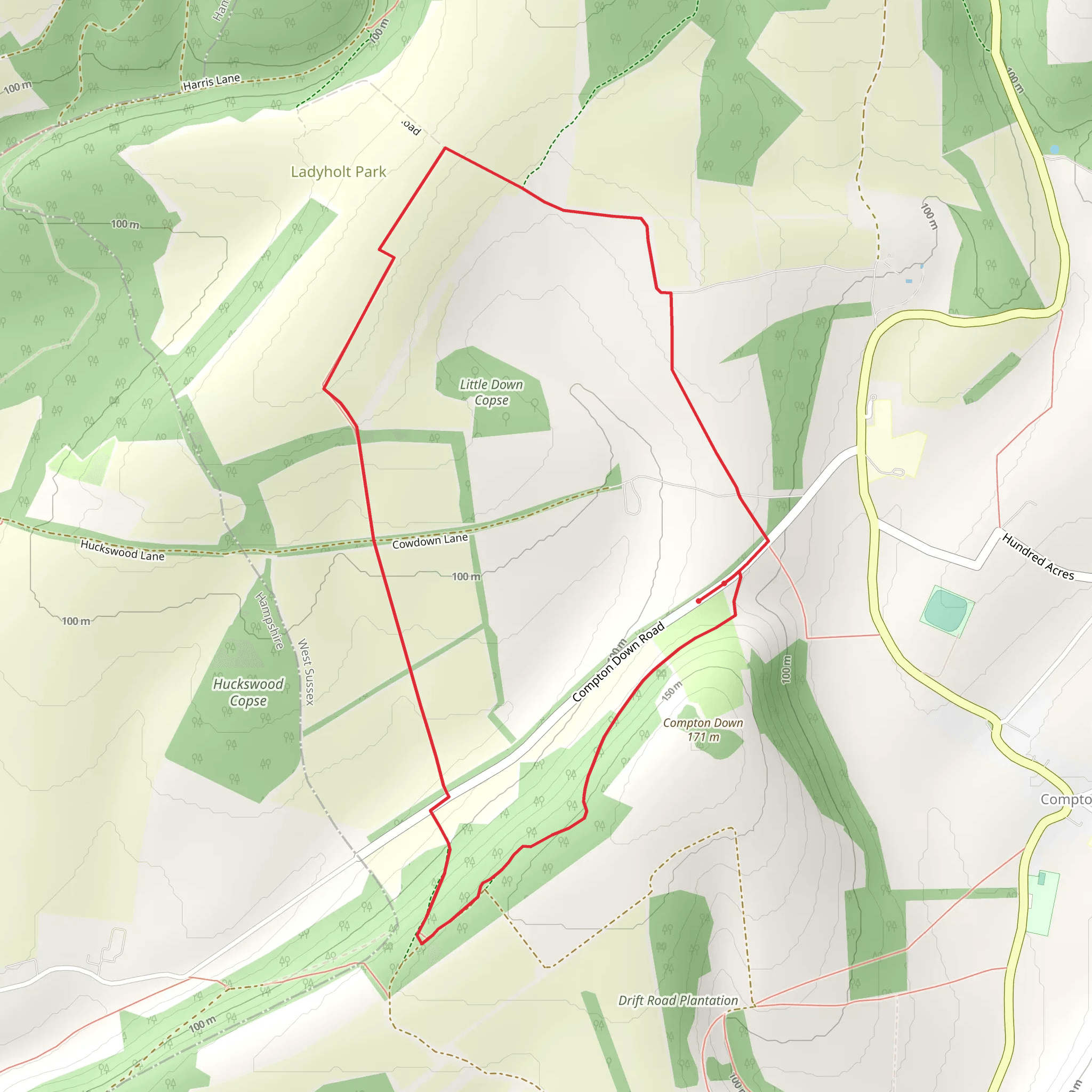 Little Down Copse Loop mobile static map