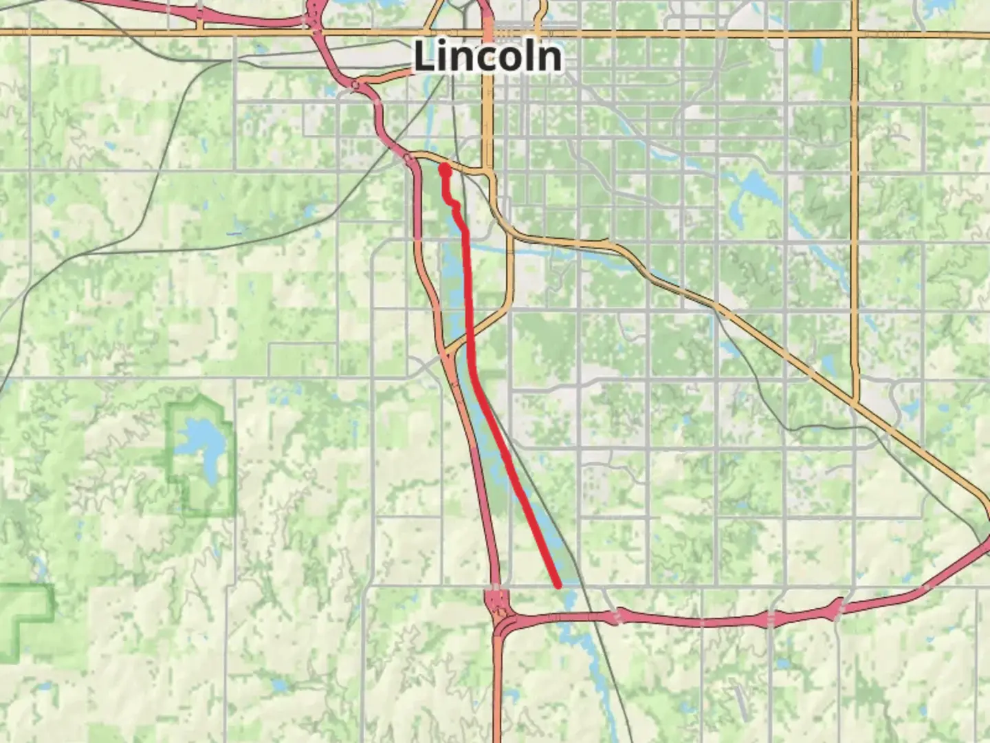 An image depicting the trail Salt Creek Levee and Jamaica North Trail and its surrounding area.