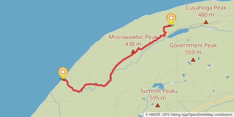 Porcupine Mts-Lake Superior Trail spur 1 Map