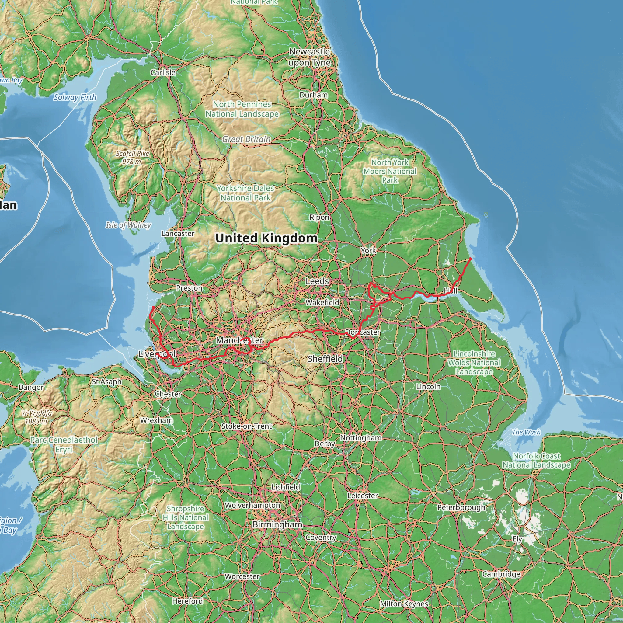 Trans Pennine Trail mobile static map