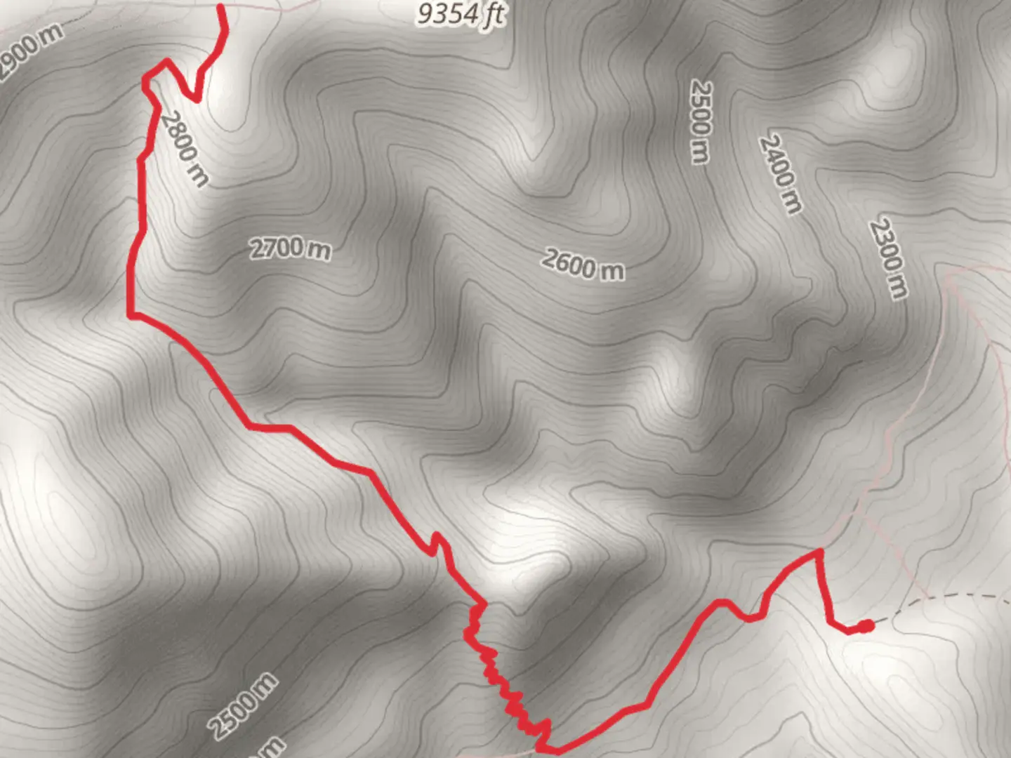 An image depicting the trail North Line Creek Trail via Face of the Mountain Trail and its surrounding area.