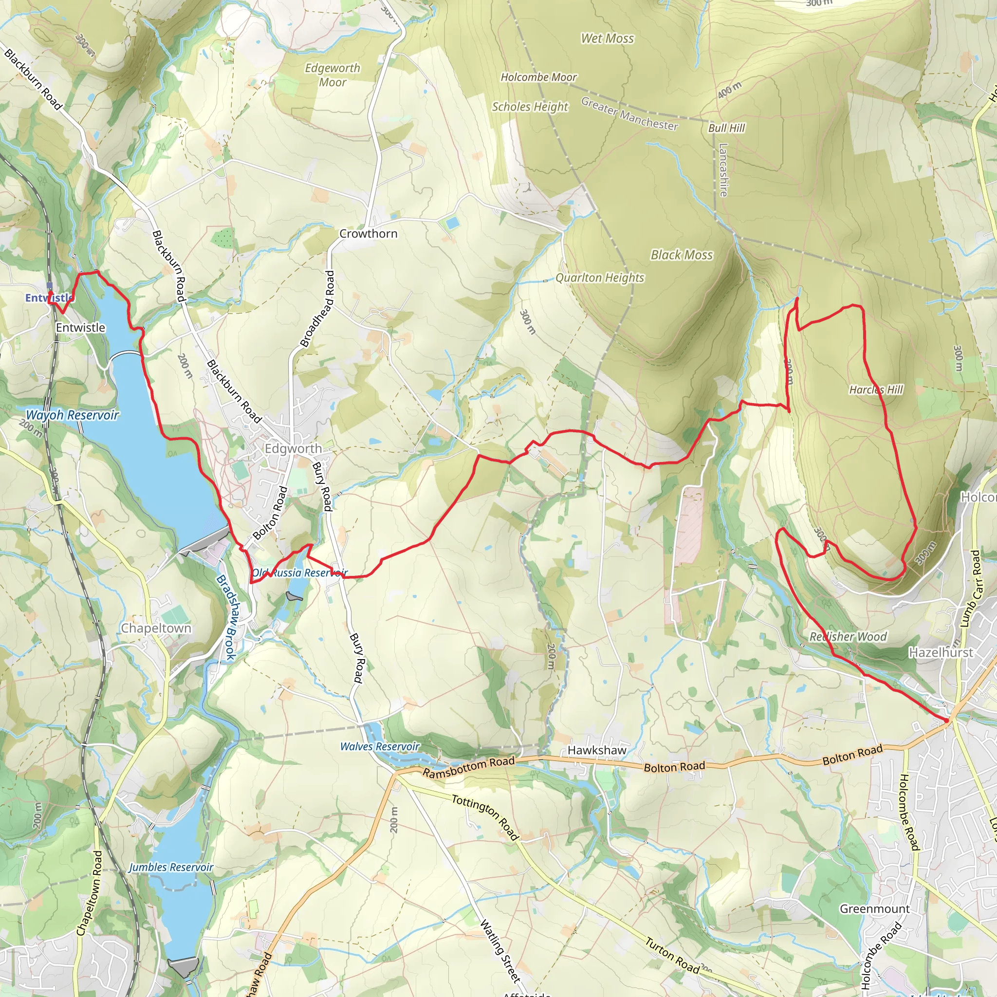 Wayoh Reservoir, Old Russia Reservoir and Redisher Wood Walk mobile static map