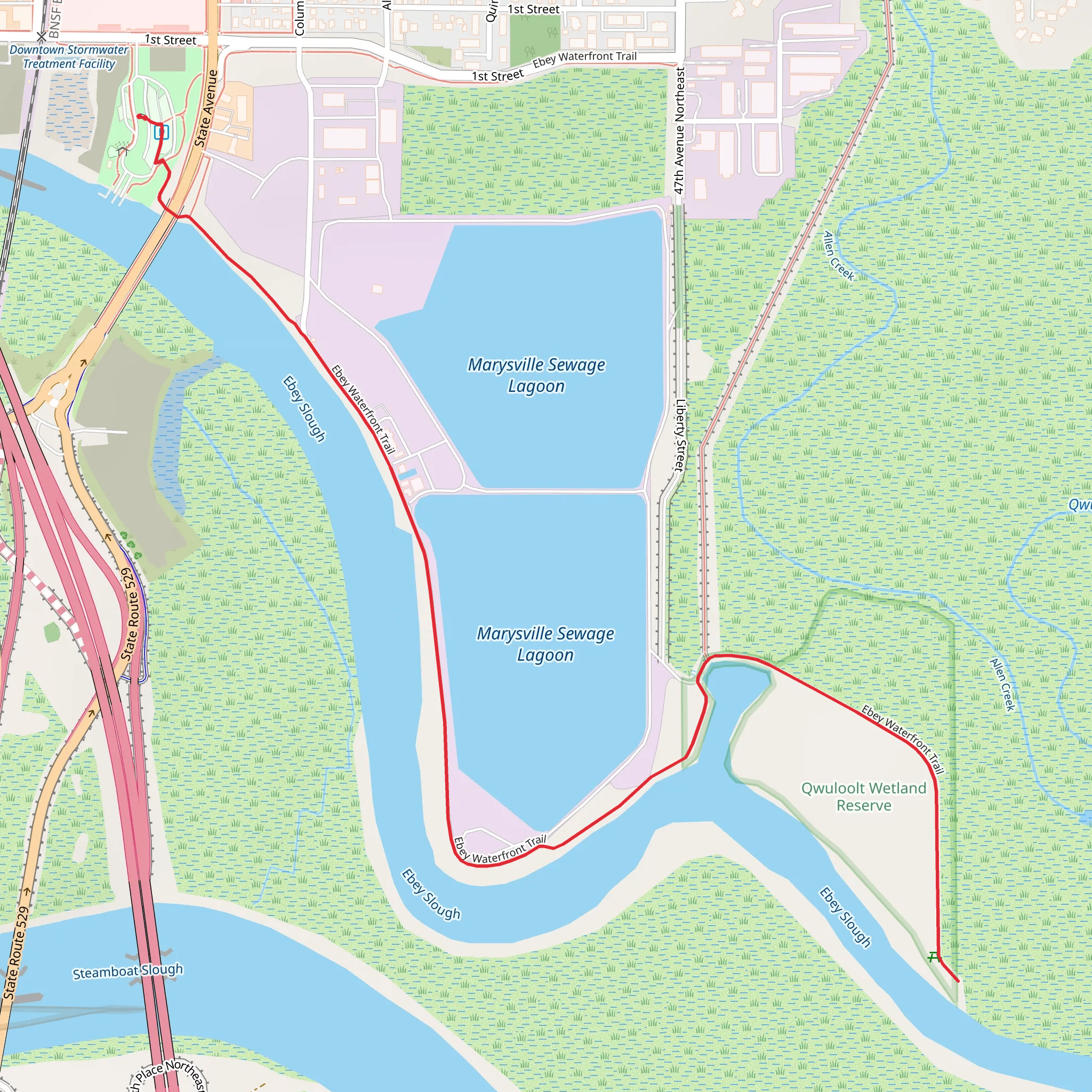 Ebey Trail mobile static map