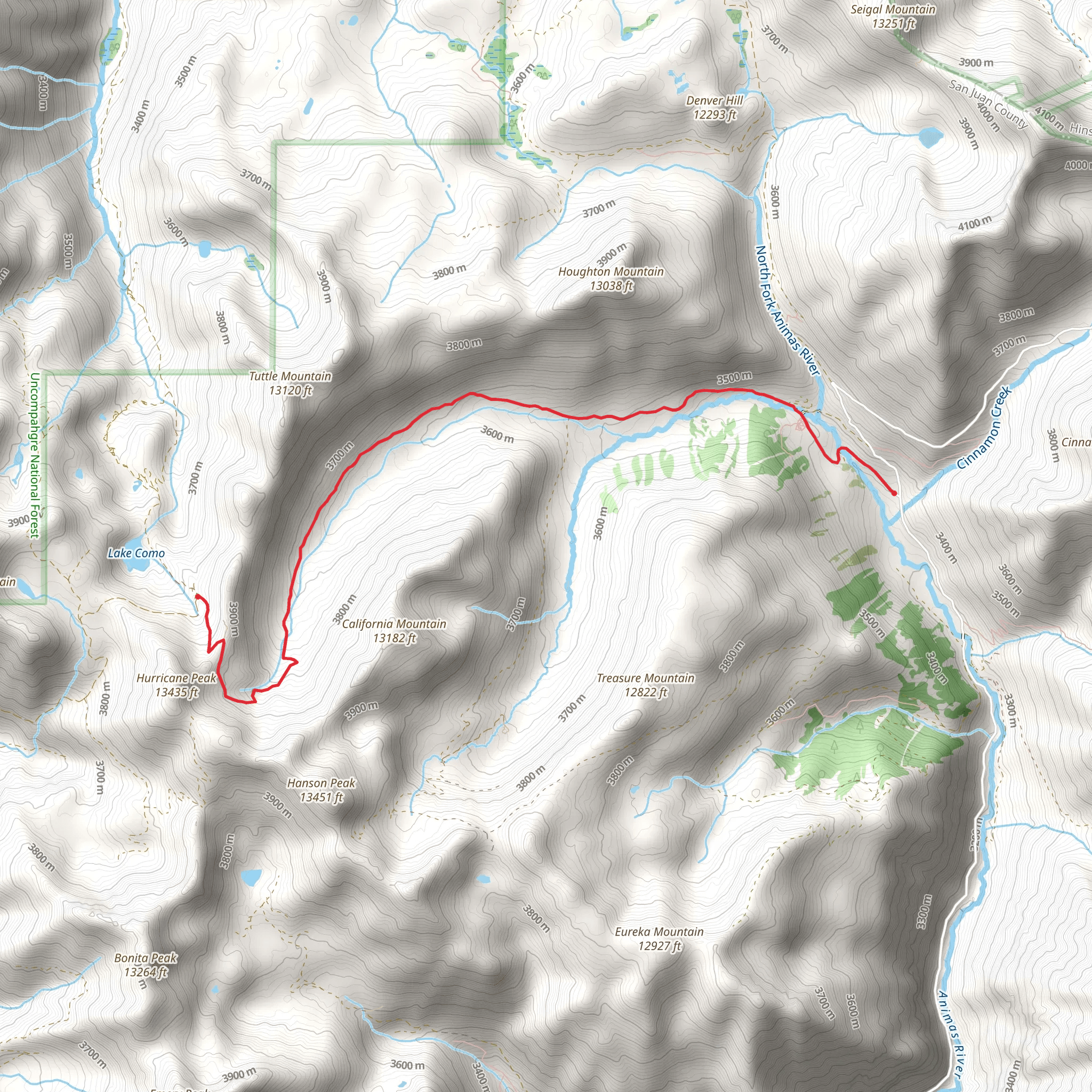 California Pass Walk from Animas Forks mobile static map