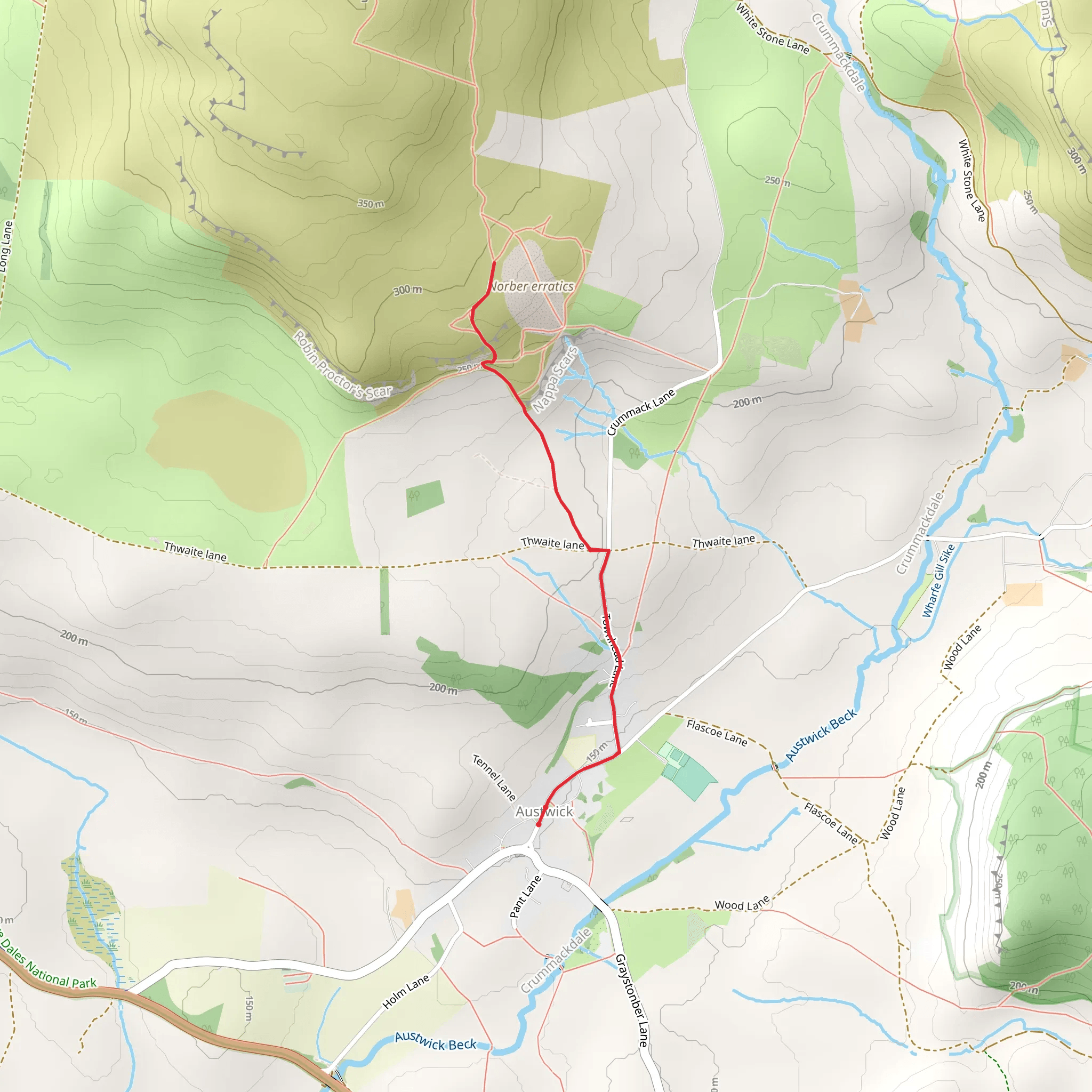 Norber Erratics Walk mobile static map