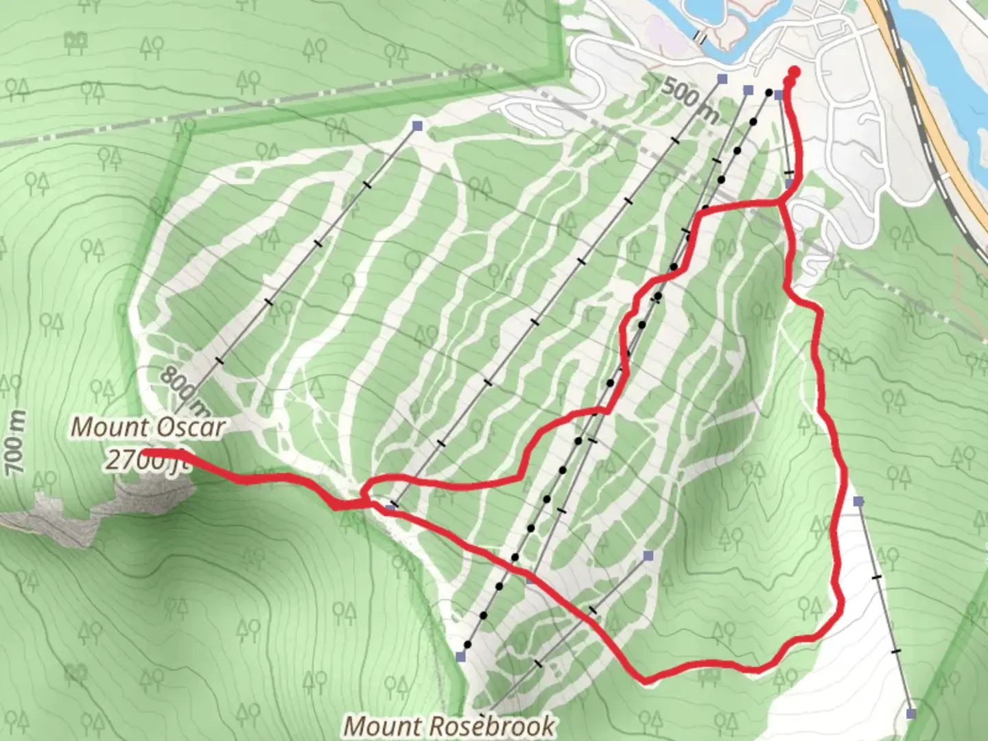 An image depicting the trail Mount Oscar Loop and its surrounding area.
