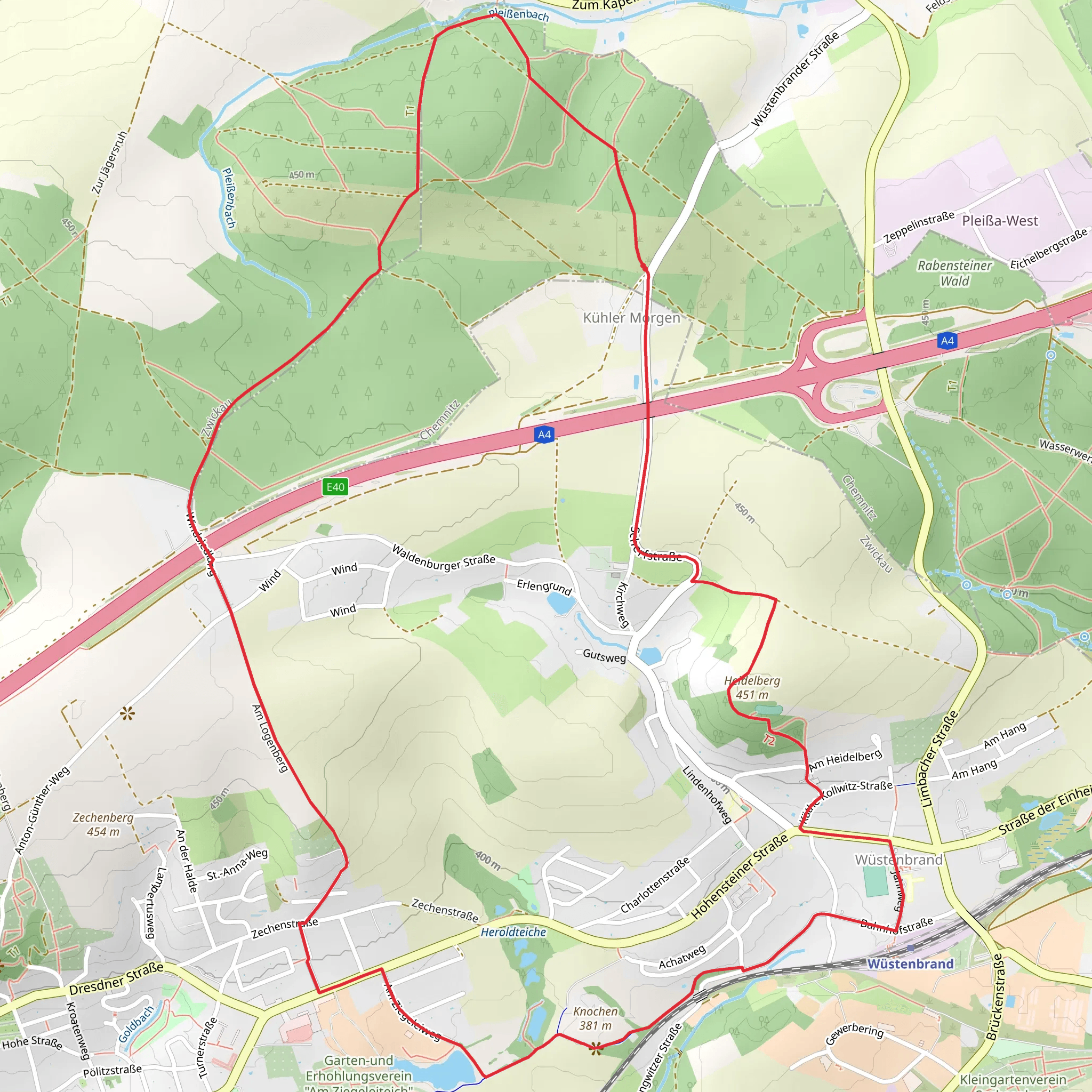 Ziegeleiteich via Rundweg Wuestenbrand mobile static map
