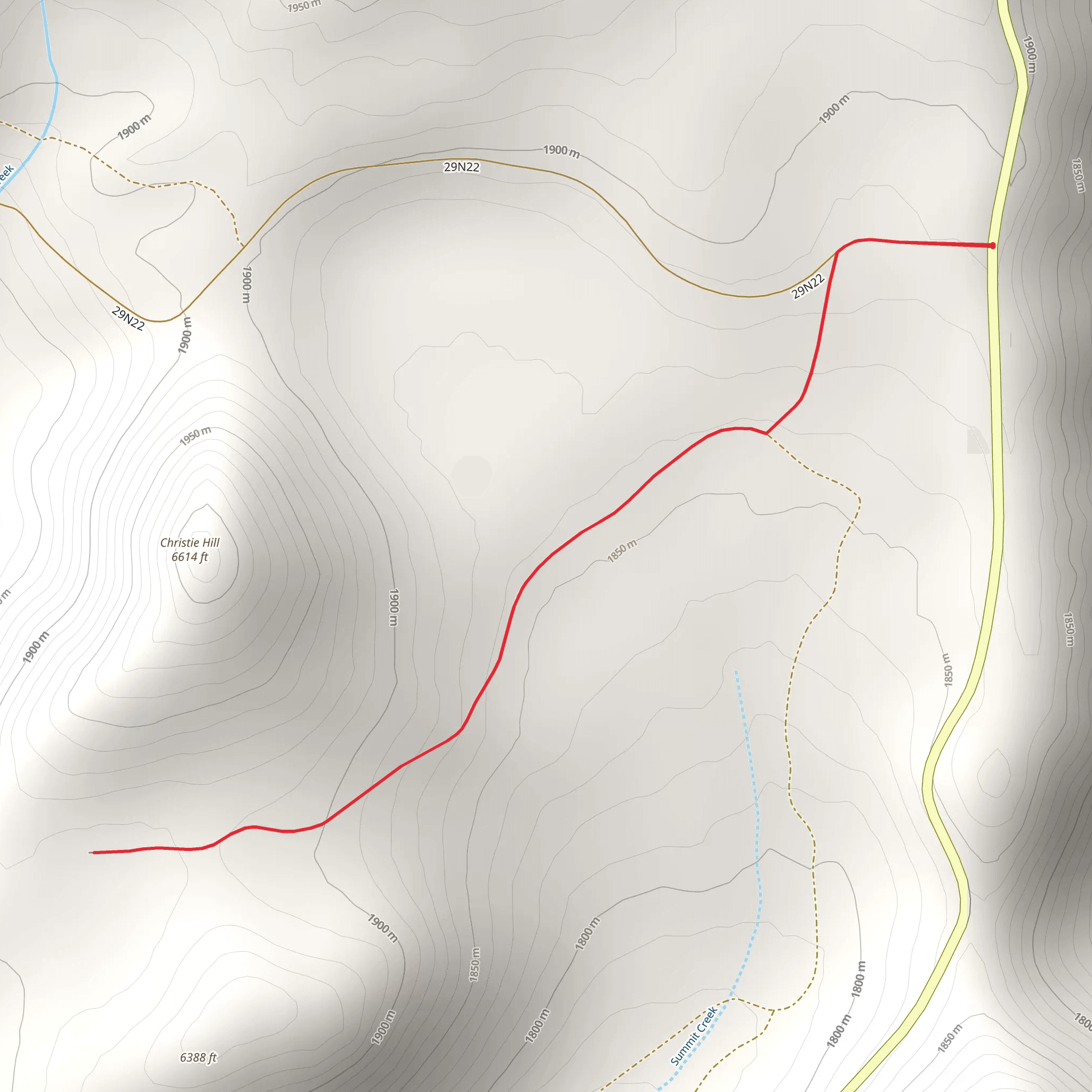 Christie Hill Out and Back mobile static map