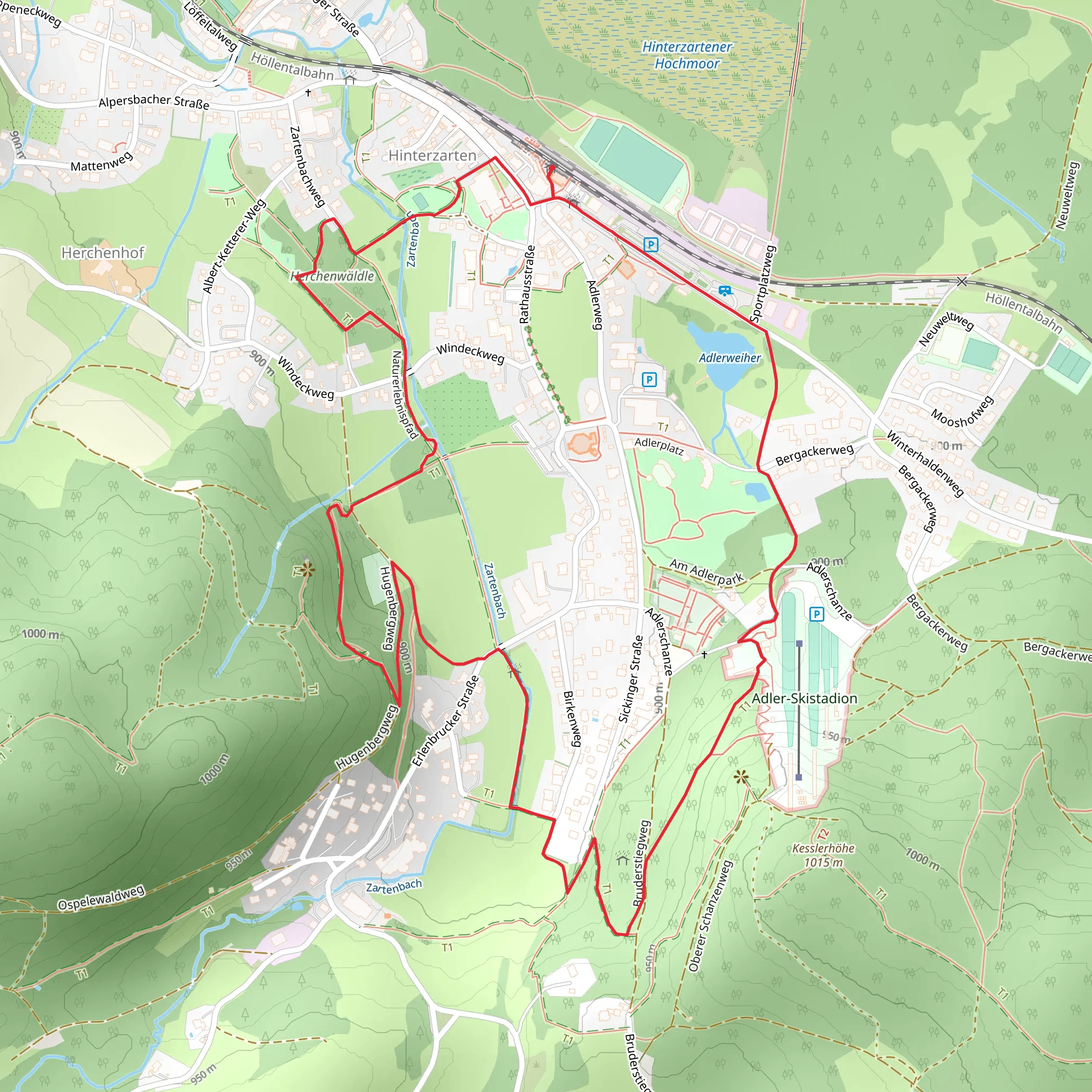 Naturerlebnispfad Seilbruecke via Naturerlebnispfad and Bergackerweg mobile static map