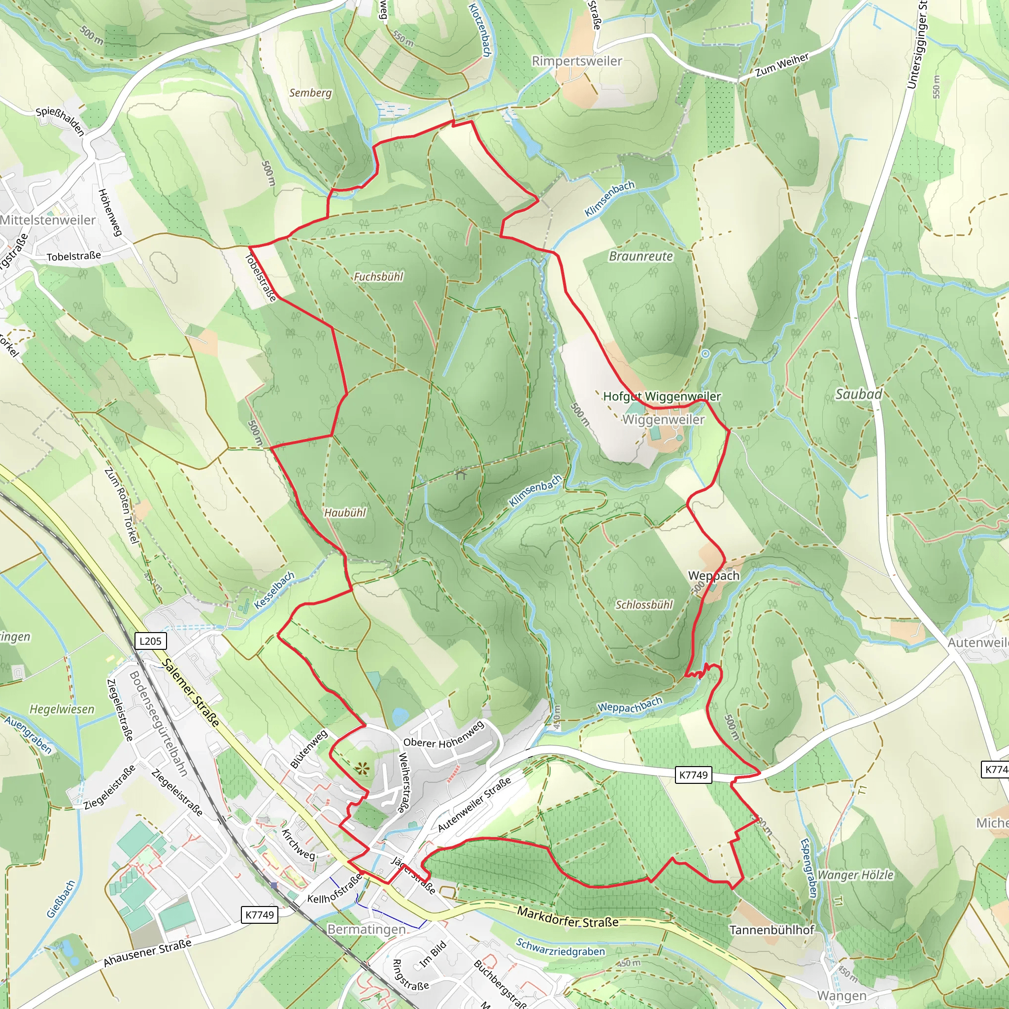 Bermatingen Loop via Rundweg B5 mobile static map