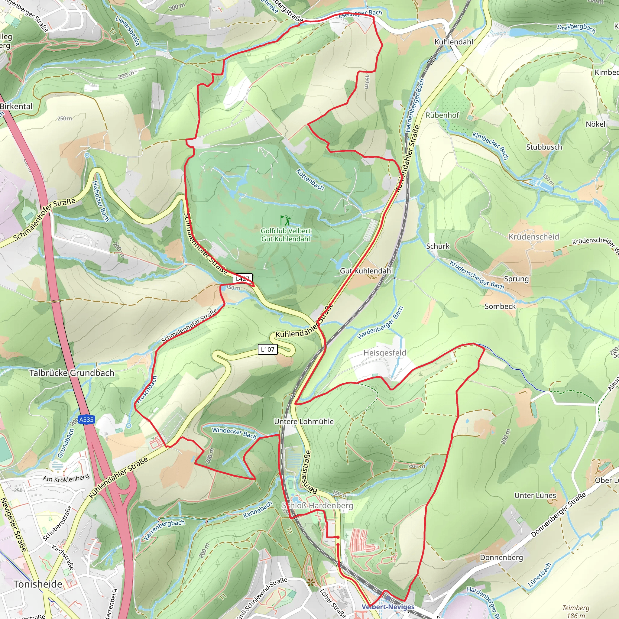 Dom Rundweg A3 and Bergischer Weg mobile static map