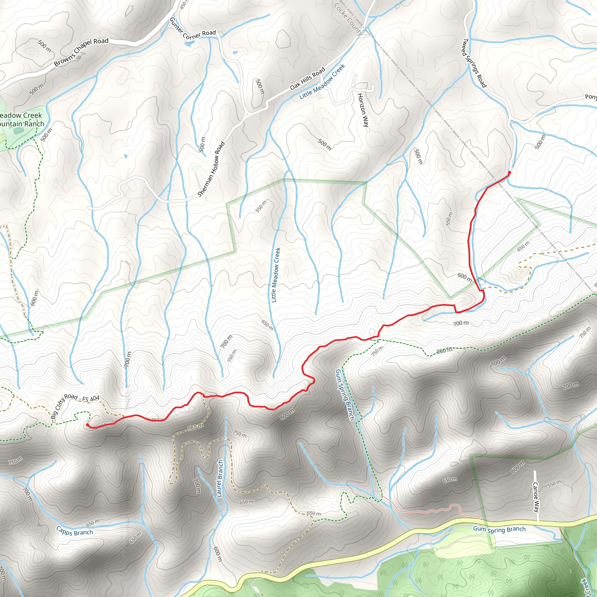 Meadow Creek Road mobile static map