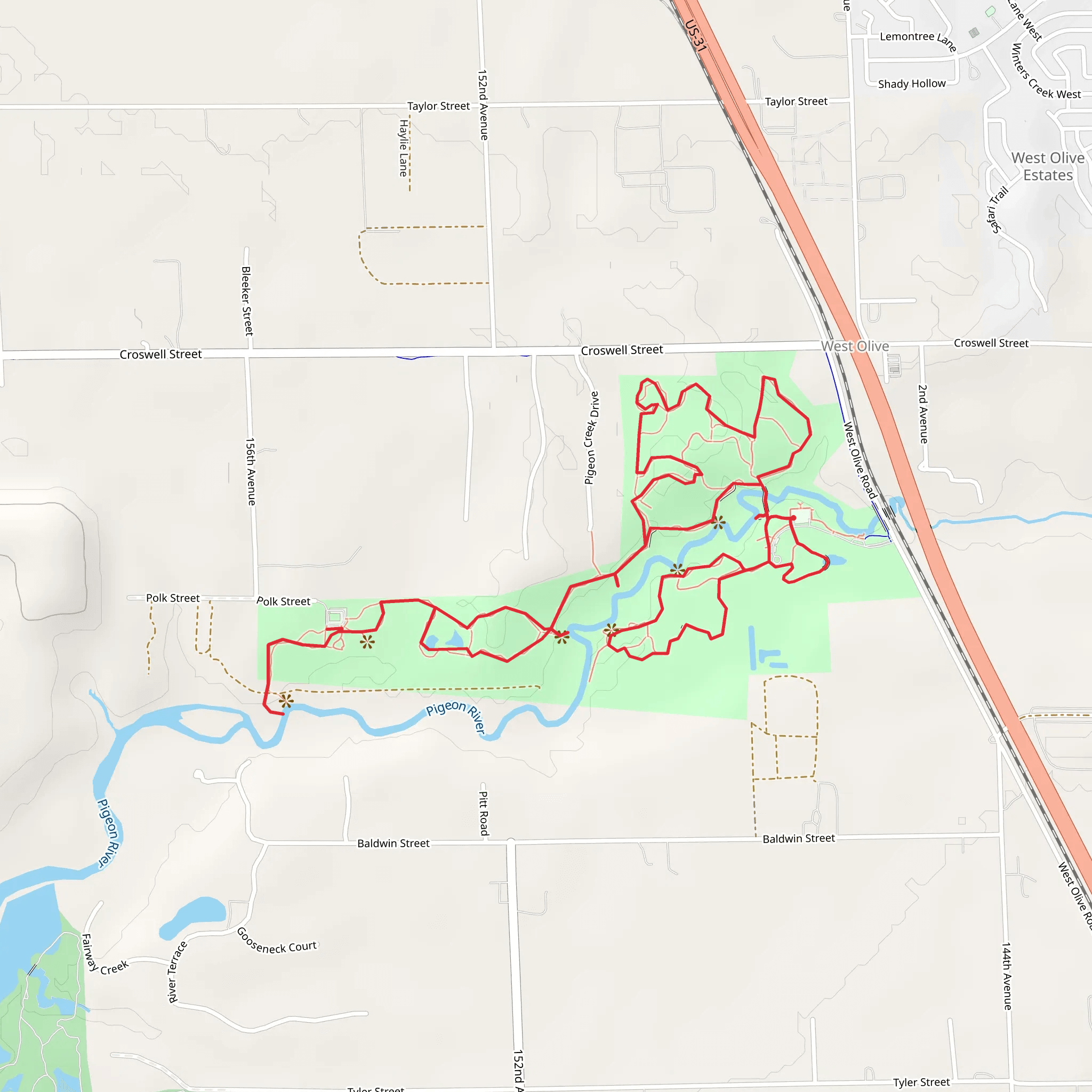 Hemlock Crossing Loop mobile static map