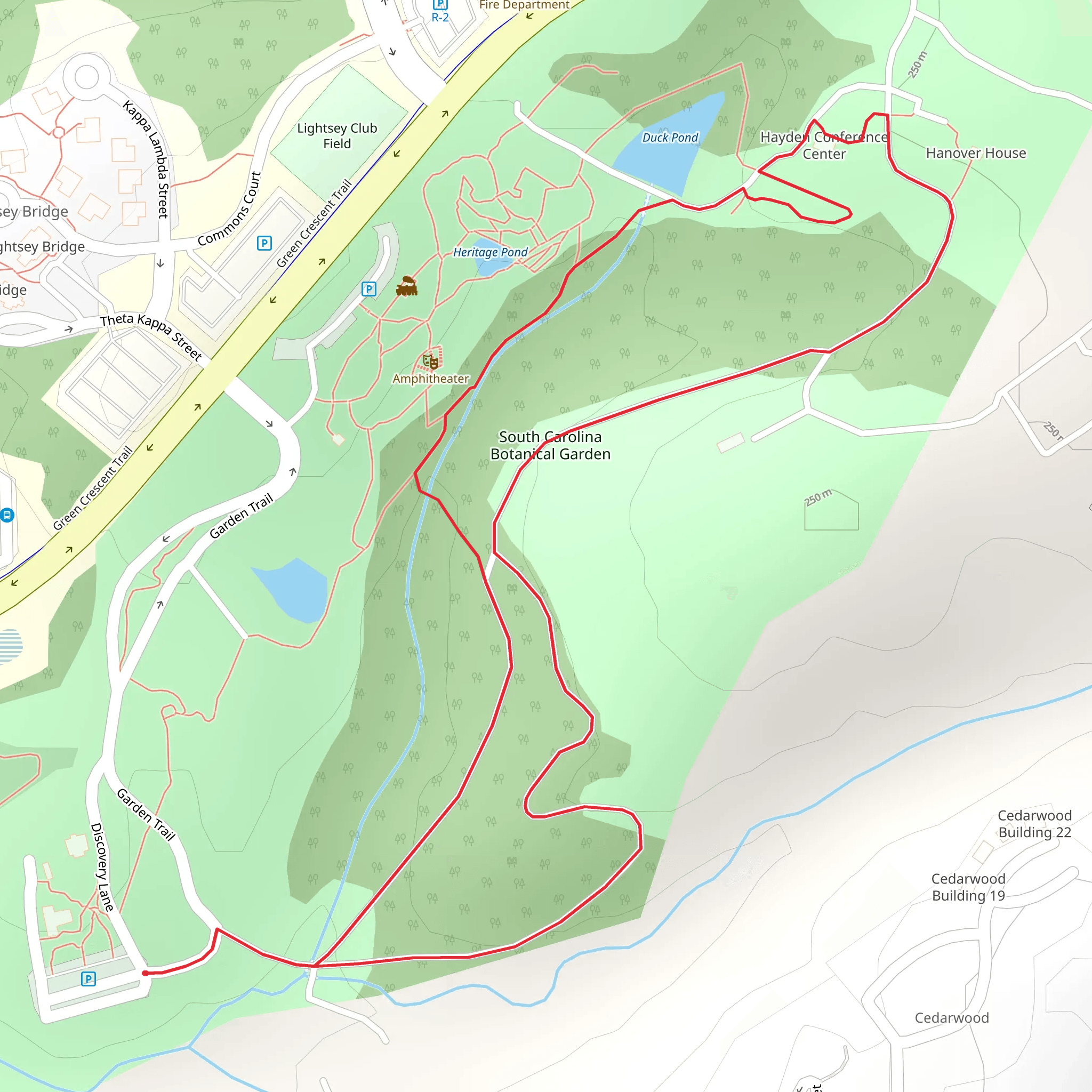 South Carolina Botanical Garden Loop mobile static map