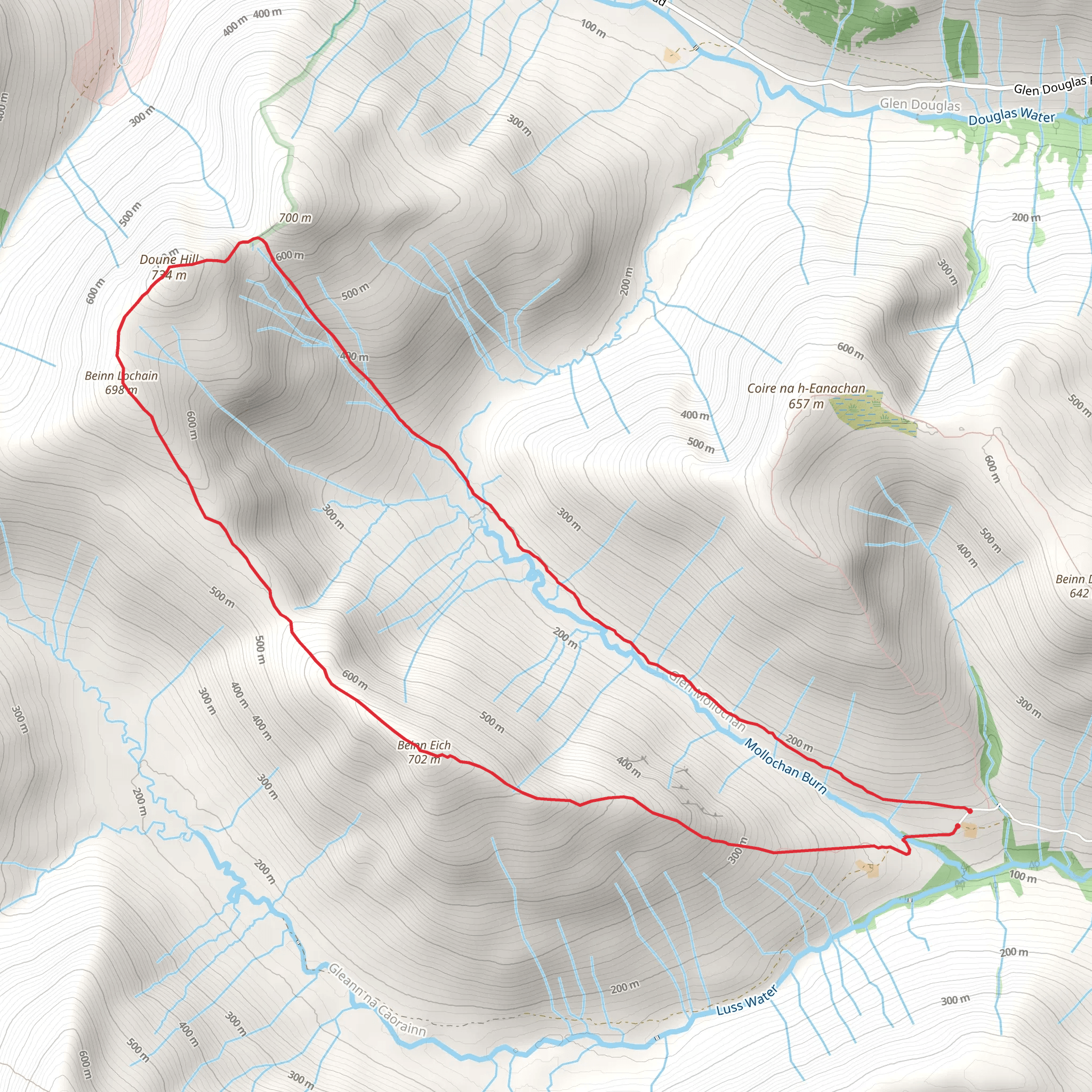 Beinn Eich and Doune Hill Walk mobile static map