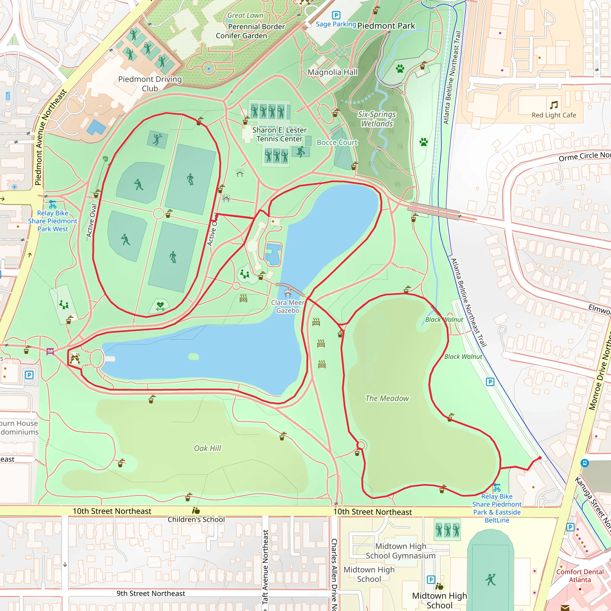 Lake Clara Meer and Active Oval Loop mobile static map