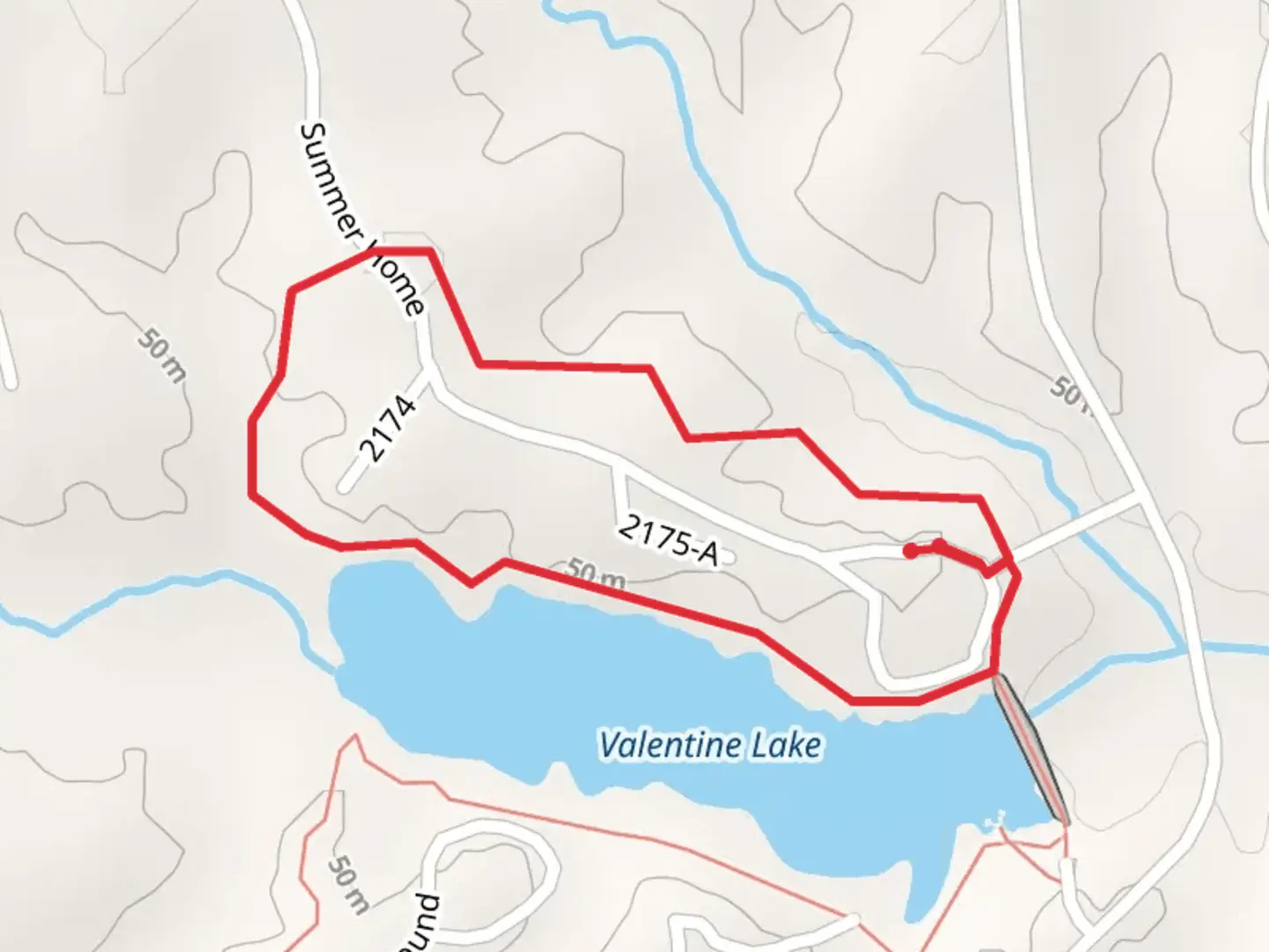 An image depicting the trail Valentine Lake Loop and its surrounding area.