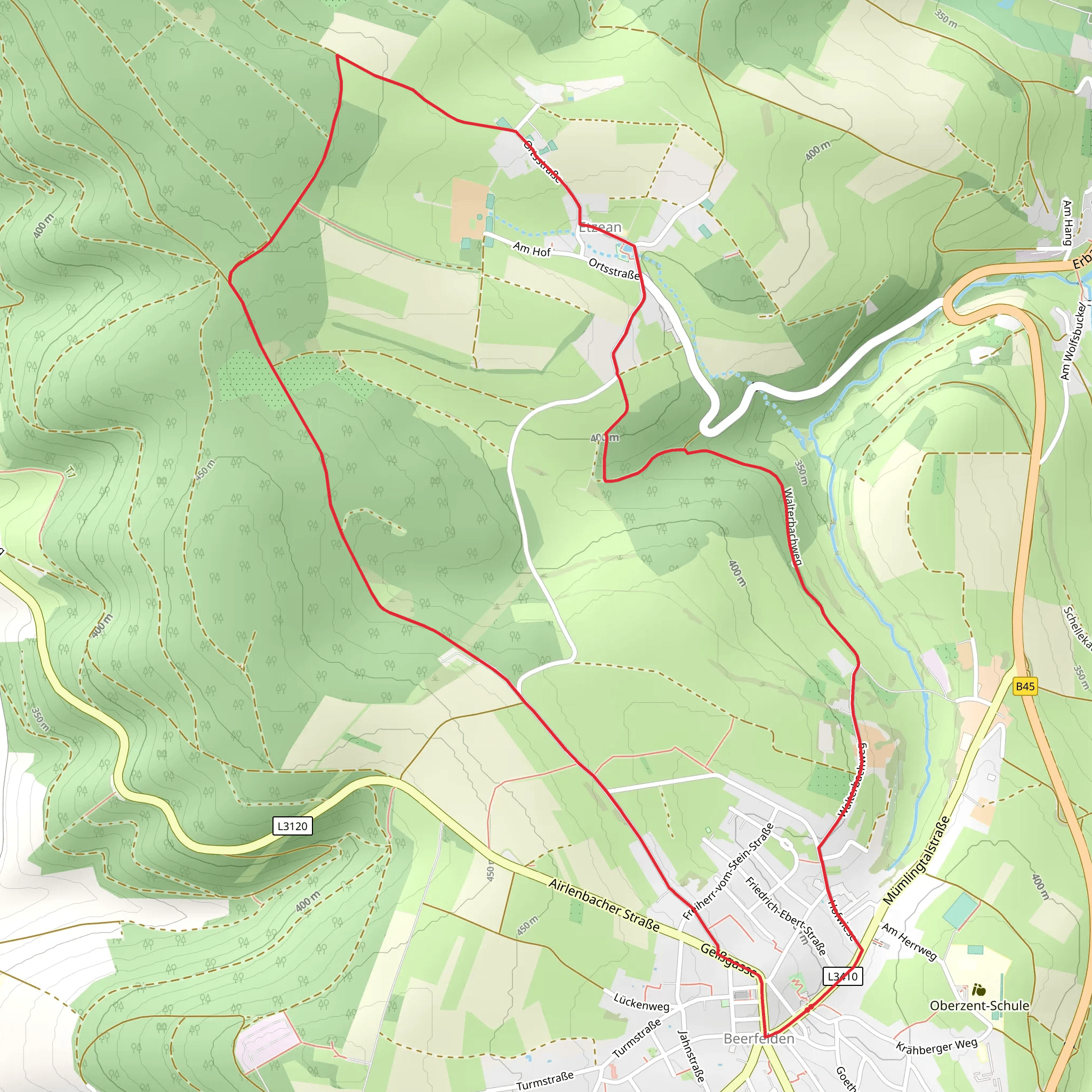 Rundwanderweg Beerfelden mobile static map