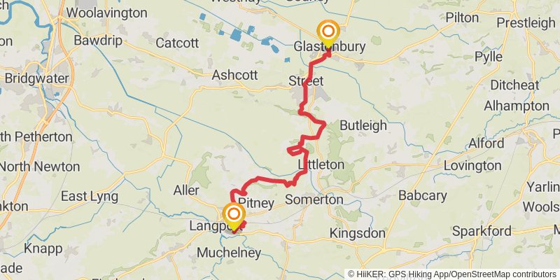 Minehead to Bath Abbey in Somerset stage 6 Map