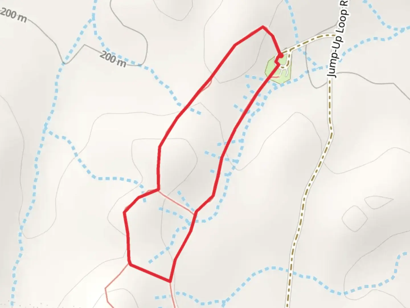 An image depicting the trail Jump - Up Track and its surrounding area.
