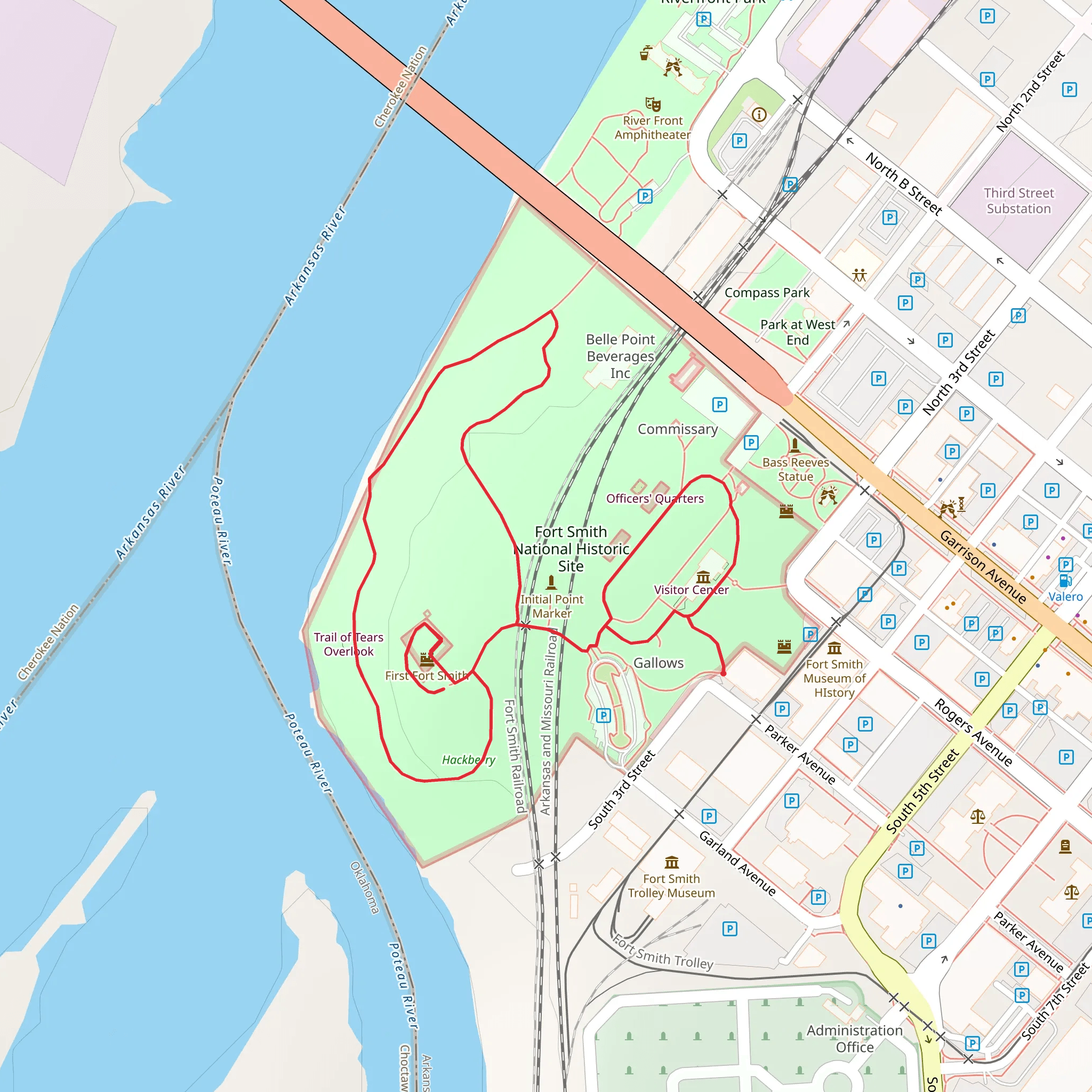 Officers' Garden Loop mobile static map
