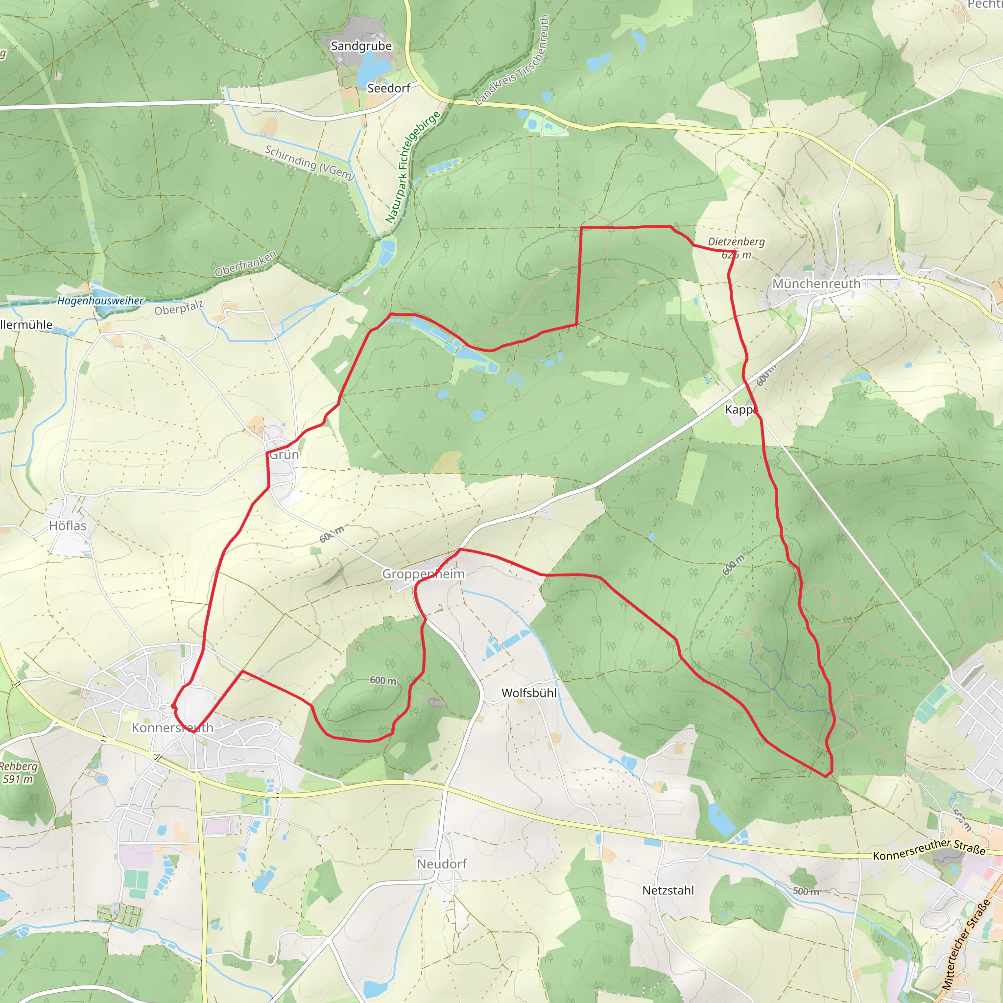 Konnersreuth and Munchenreuth Loop mobile static map